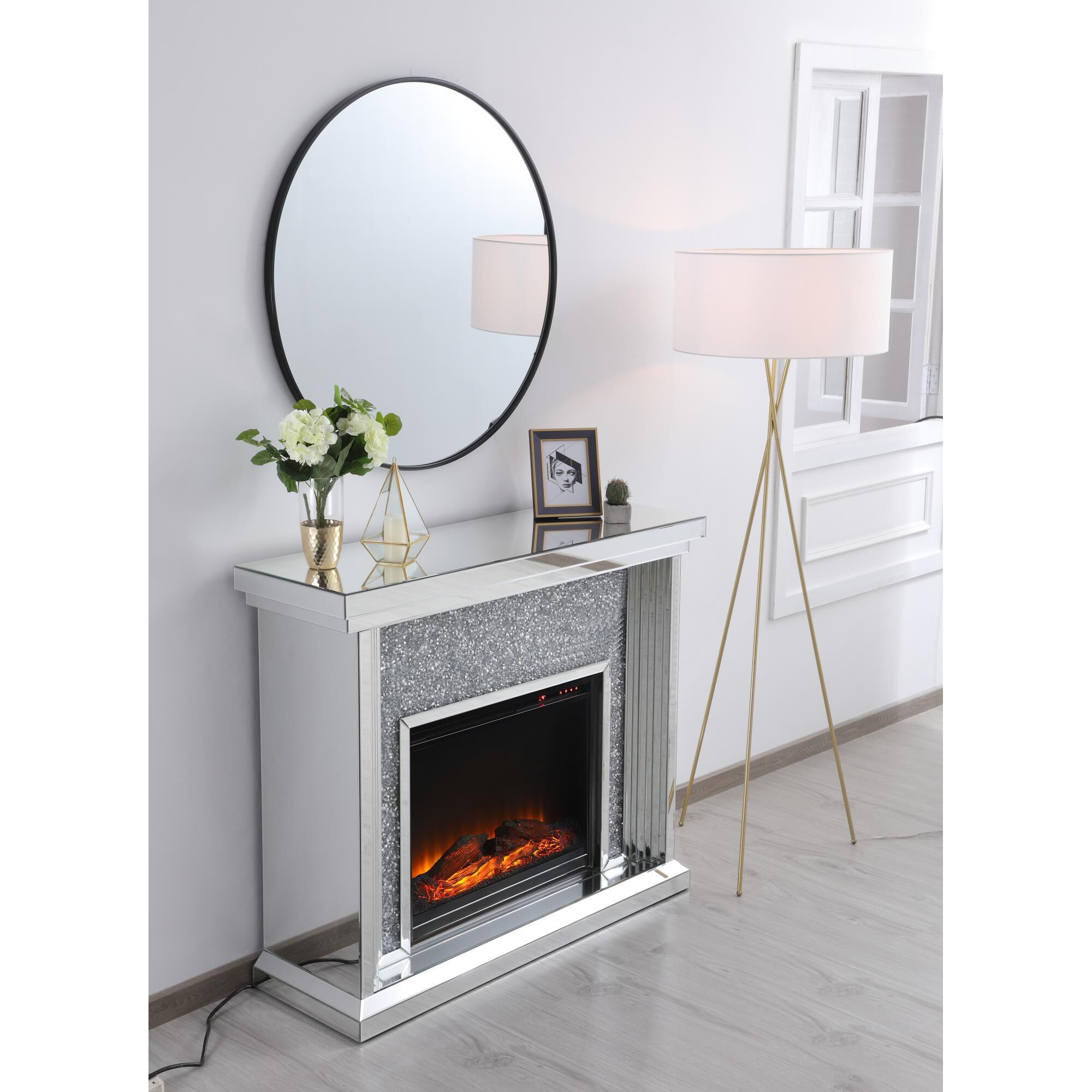 Shown in Brass finish and White Fabric shade