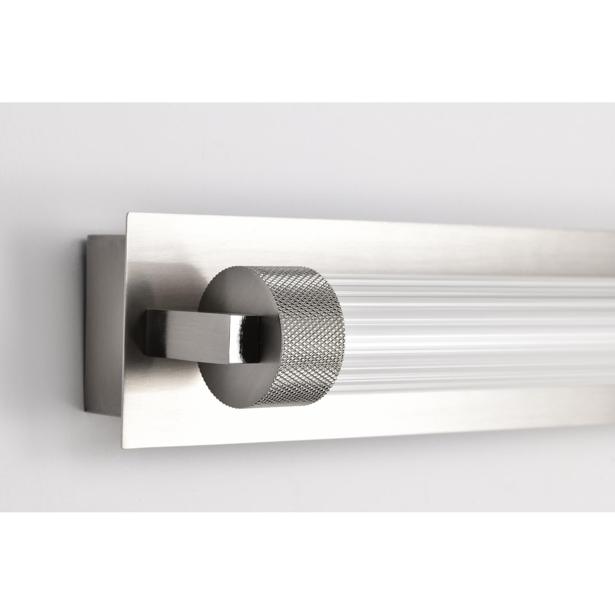 Shown in Brushed Nickel finish and Clear glass