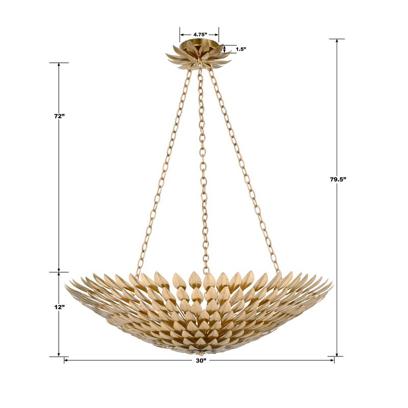 Broche 30 Inch 8 Light Chandelier by Crystorama