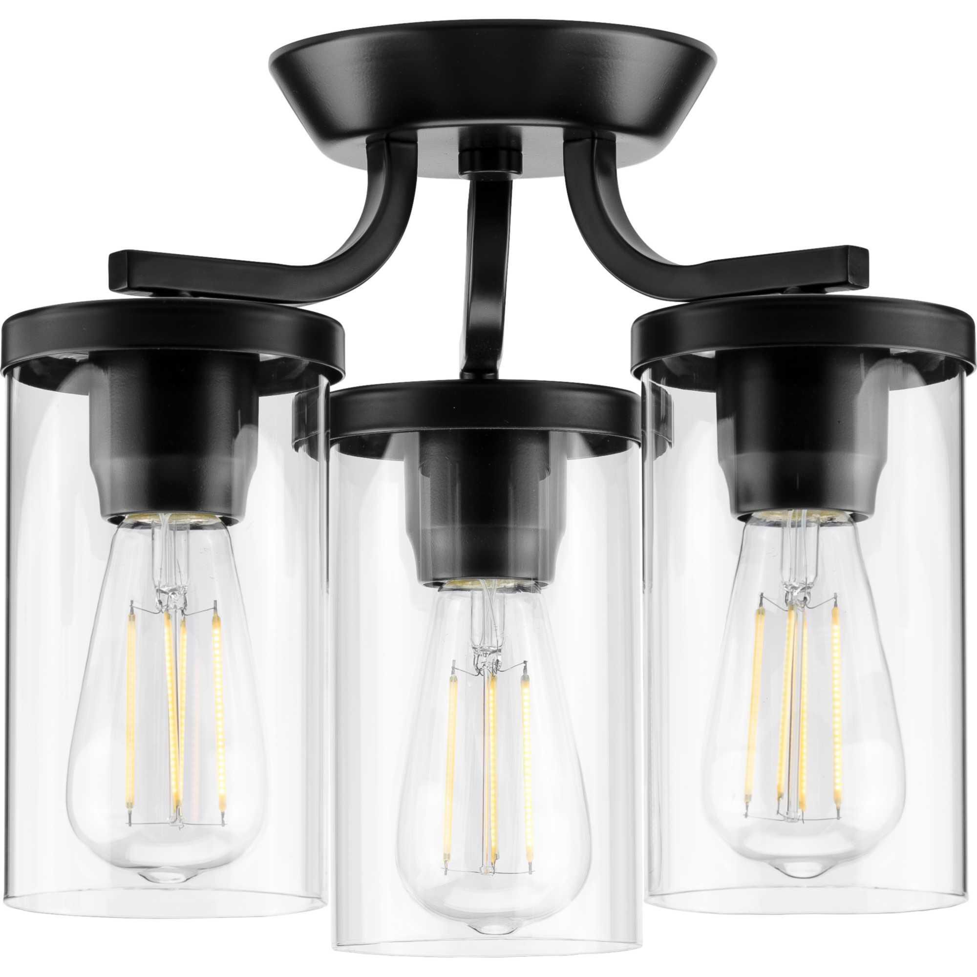 Shown in Matte Black finish and Clear glass