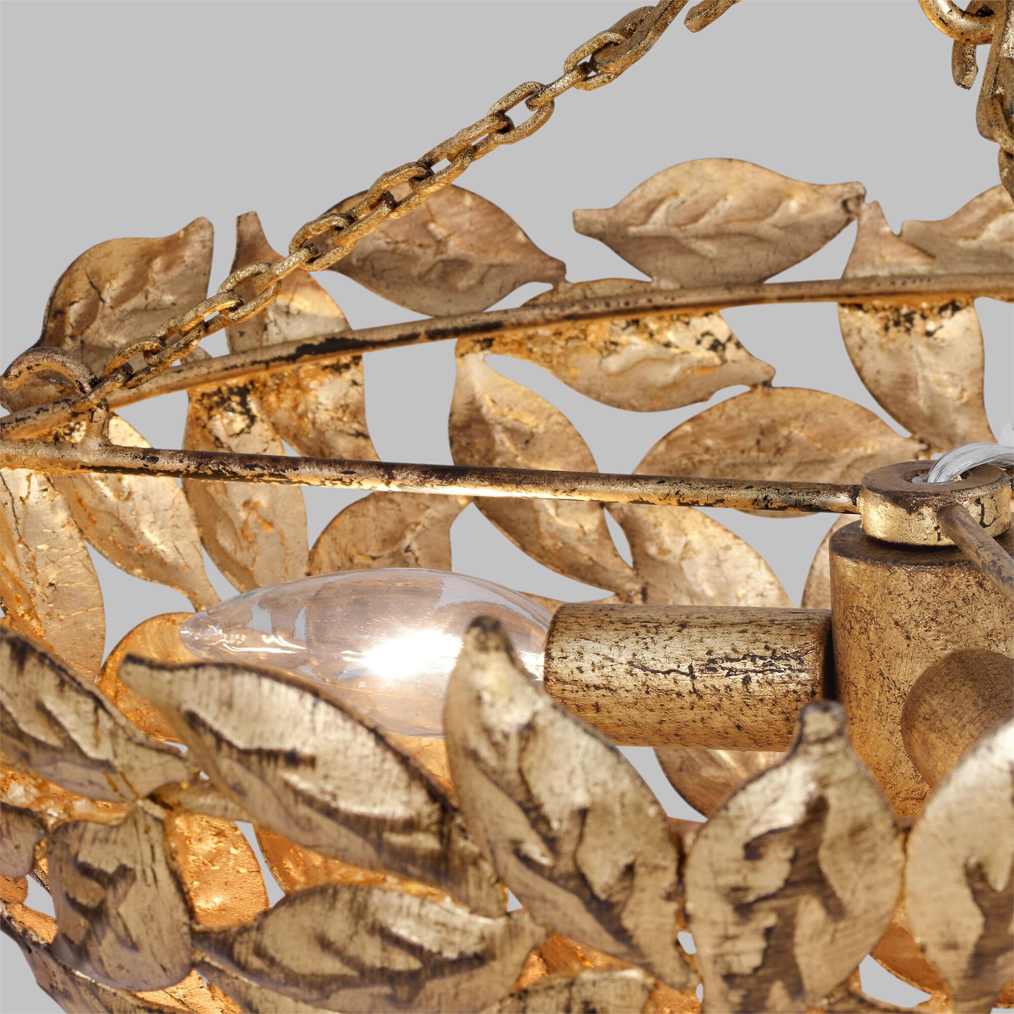 Shown in Antique Gild finish and Antique Gild Steel shade