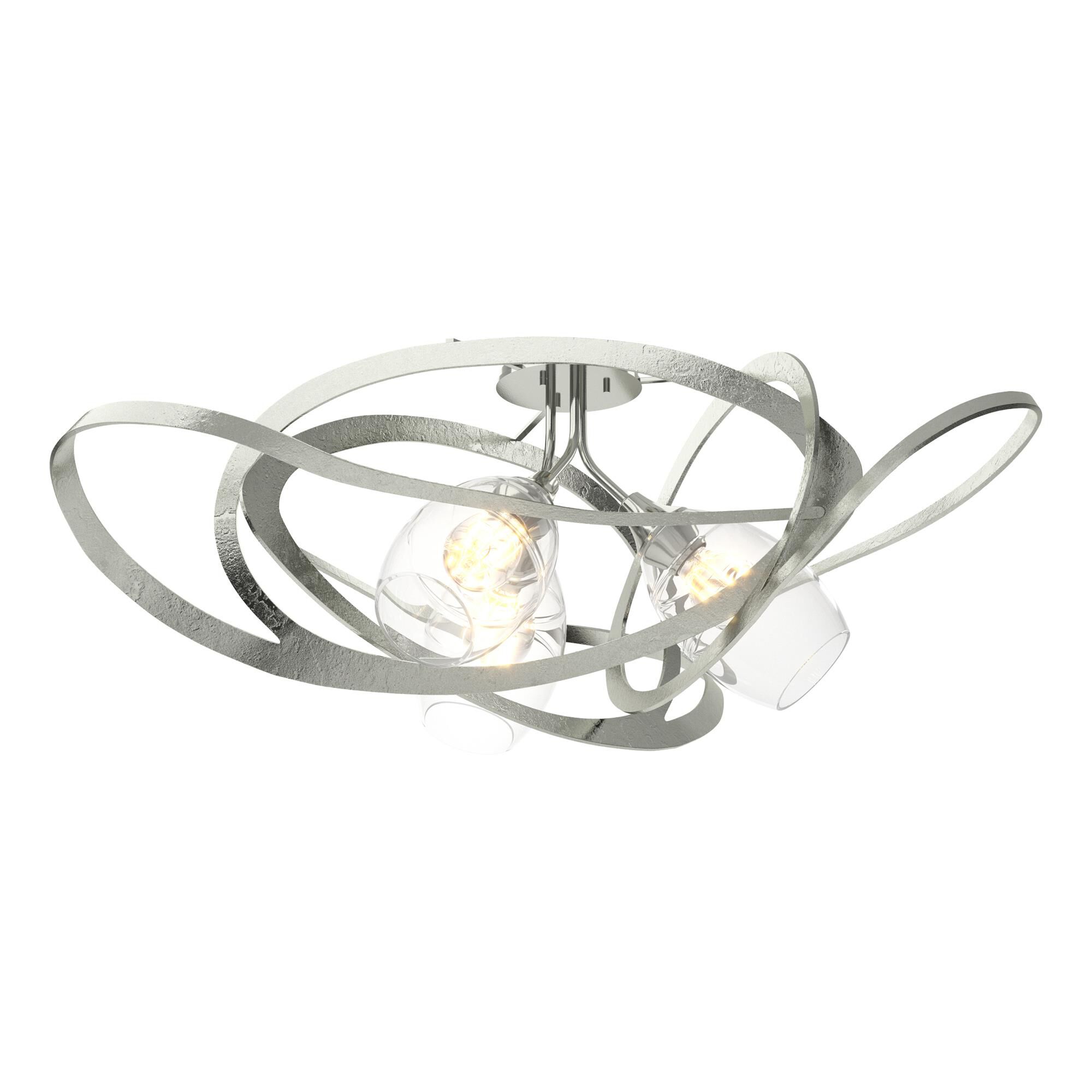 Shown in Sterling finish and Clear glass