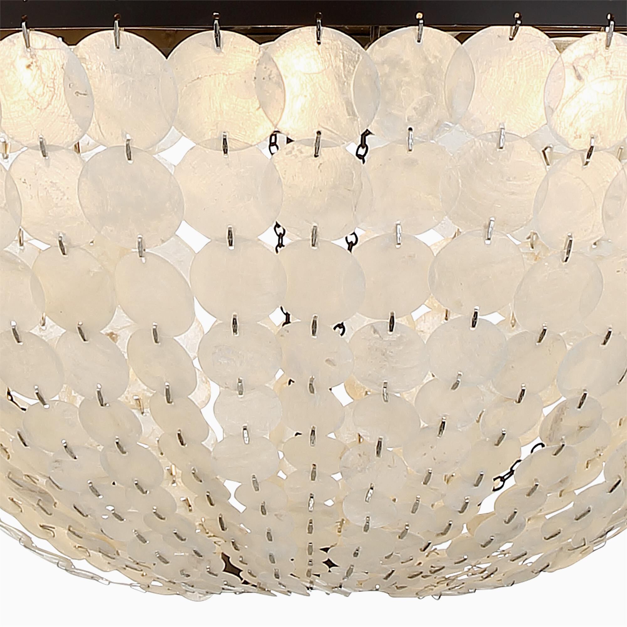 Shown in Dark Bronze finish and Capiz Shell crystal