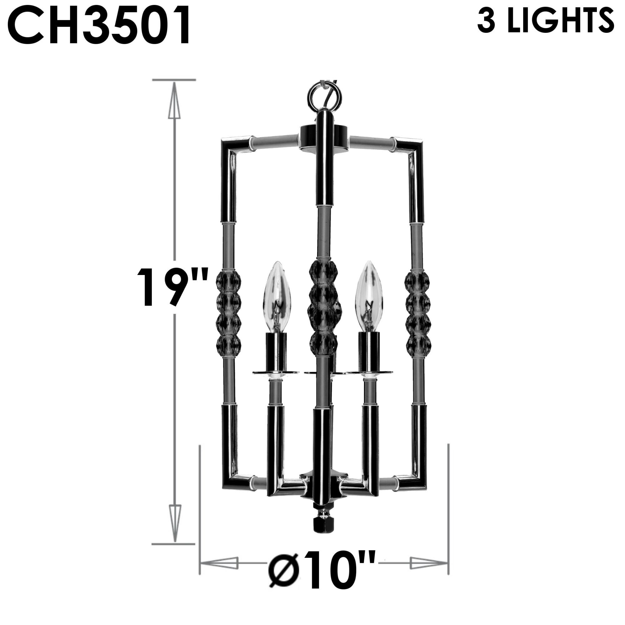 Magro 3 Light Mini Chandelier by American Brass and Crystal