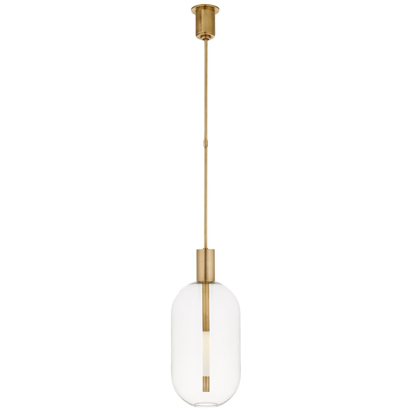 Shown in Antique-Burnished Brass finish and Clear glass and Clear Glass shade