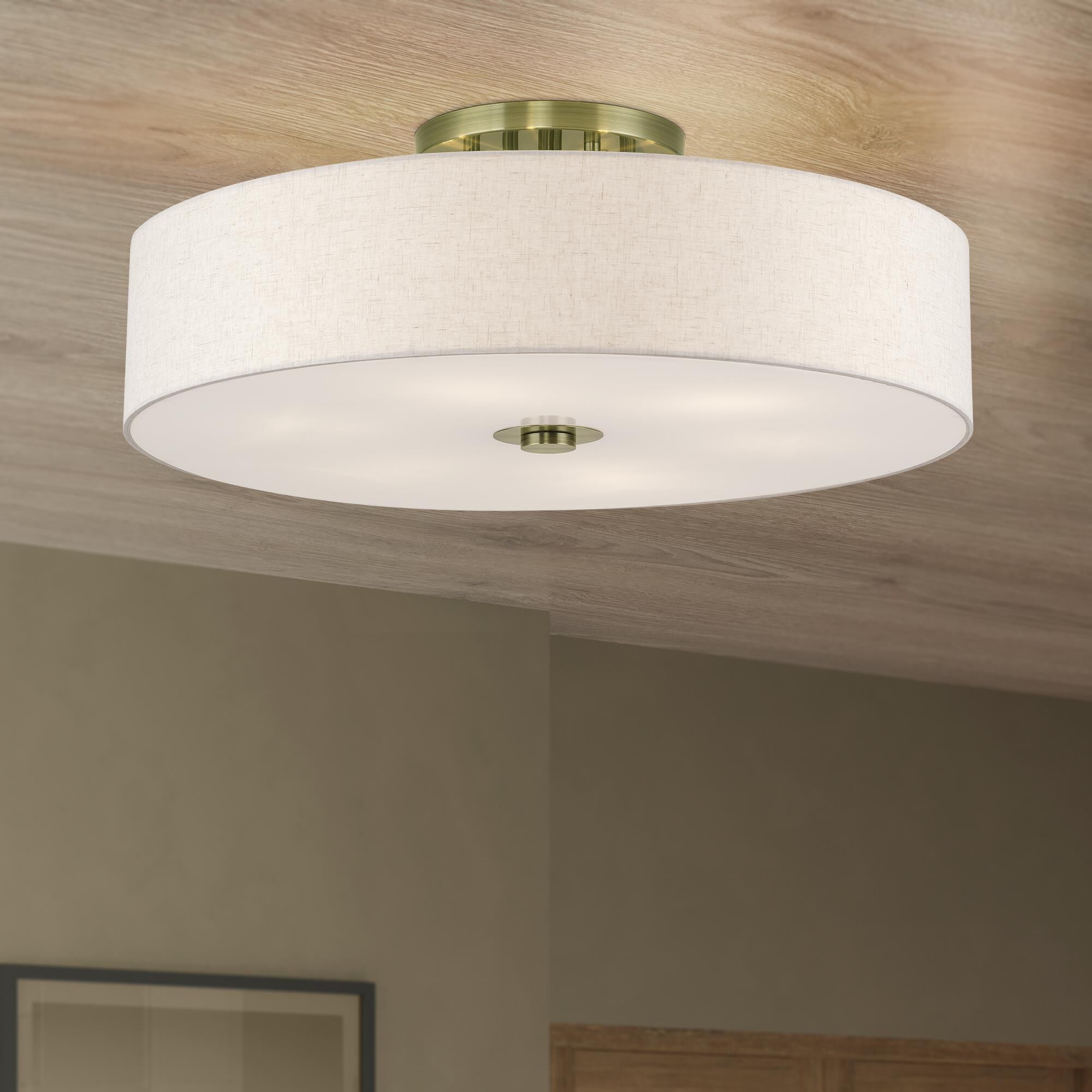 Monroe 30 Inch Semi Flush Mount by Livex Lighting