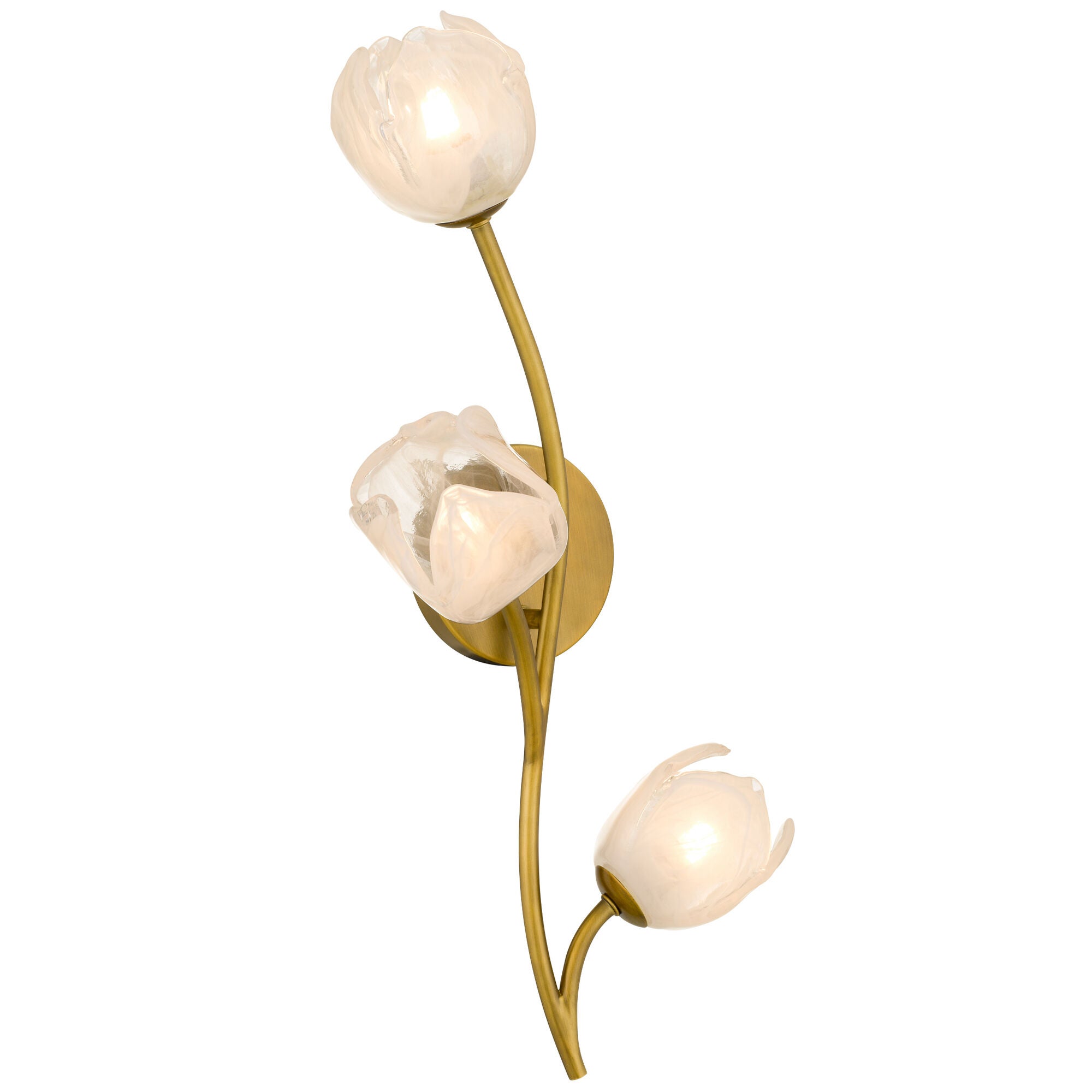 Shown in Vintage Brass finish and White Swirl Glass shade