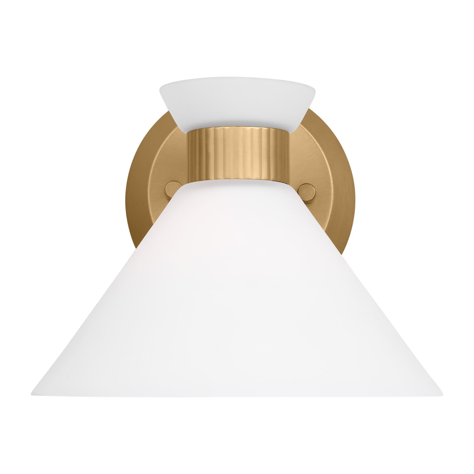 Shown in Satin Brass finish and Etched White Glass s shade