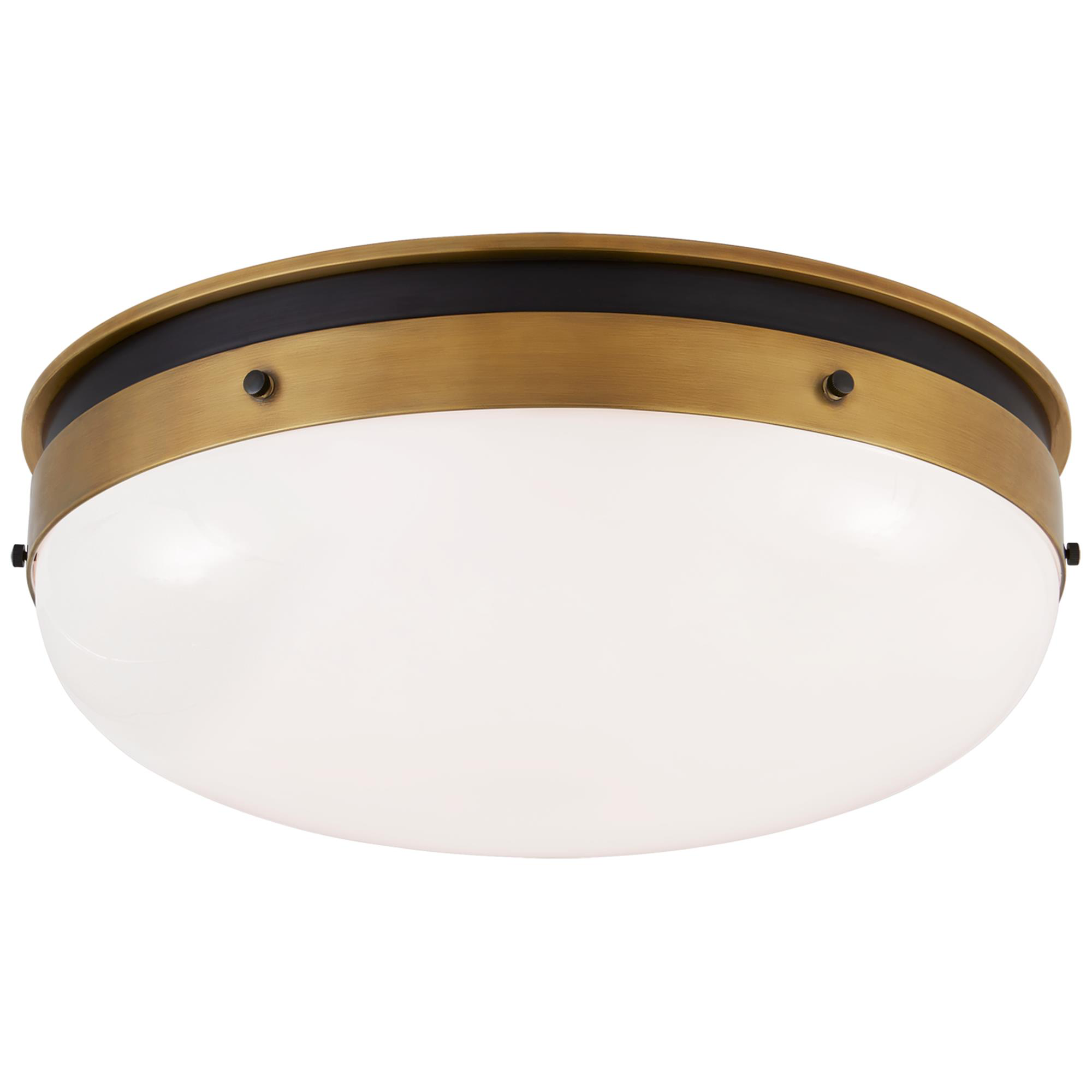 Shown in Bronze And Hand-Rubbed Antique Brass finish and White glass and White Glass shade