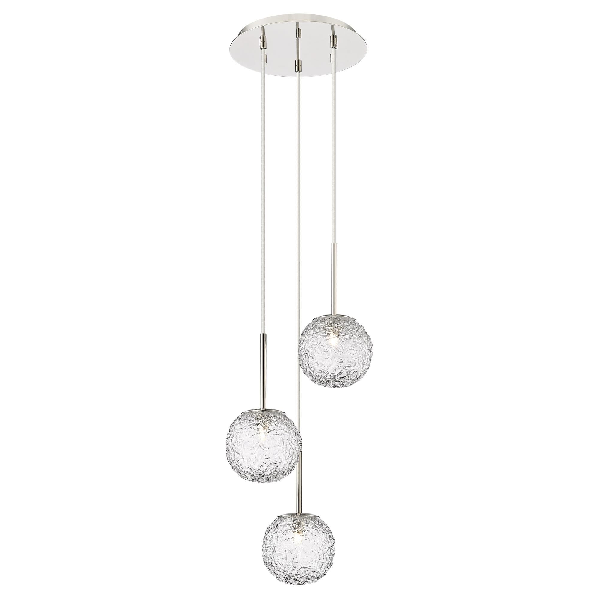 Shown in Polished Nickel finish and Clear shade