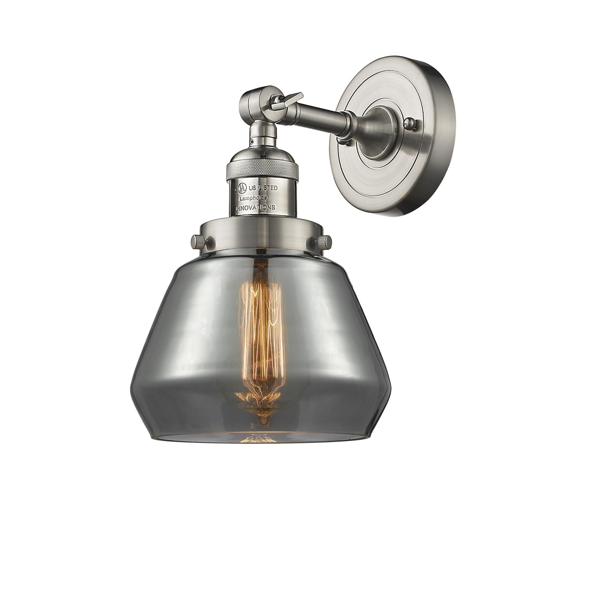 Shown in Brushed Satin Nickel finish and Plated Smoked glass