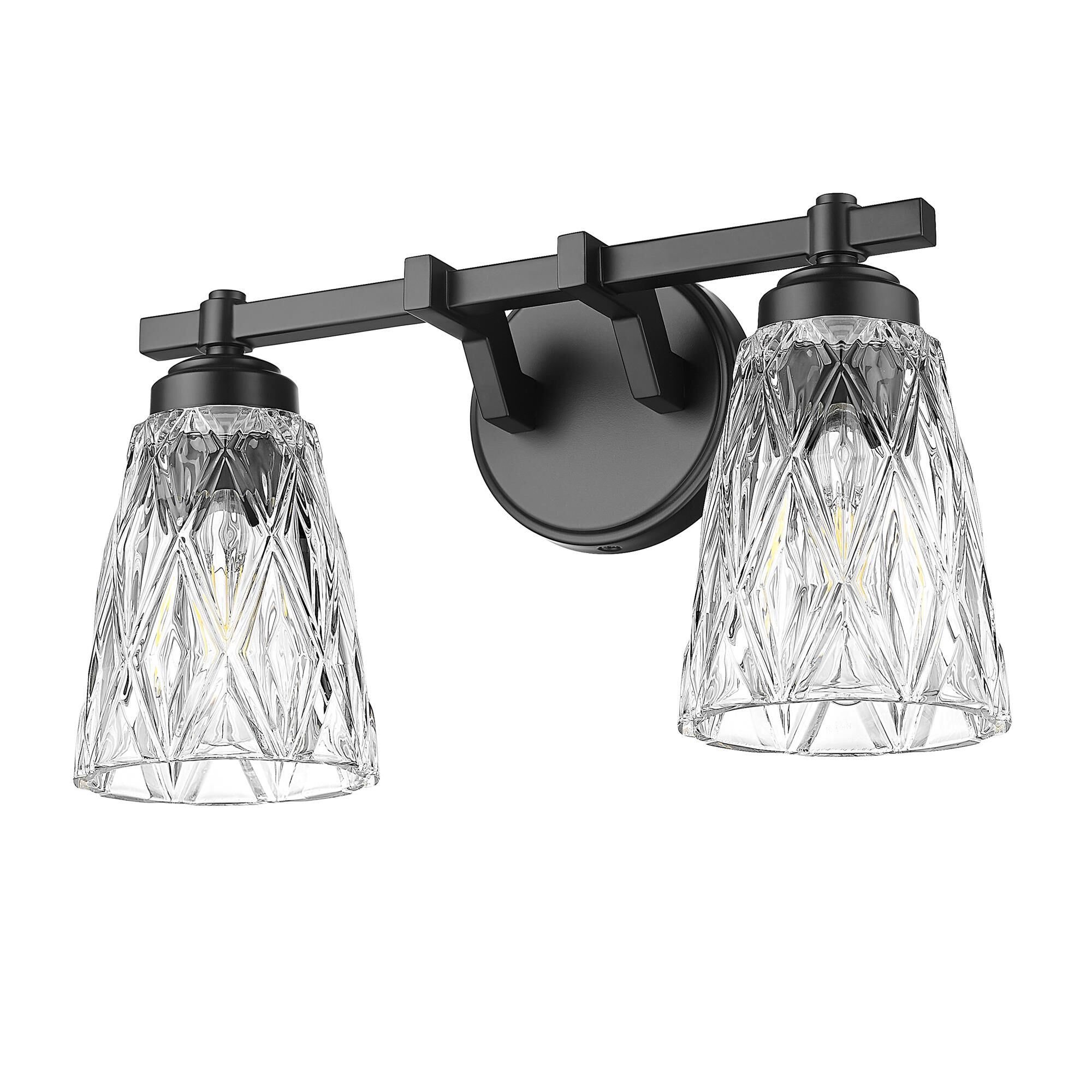 Shown in Matte Black finish and Clear glass