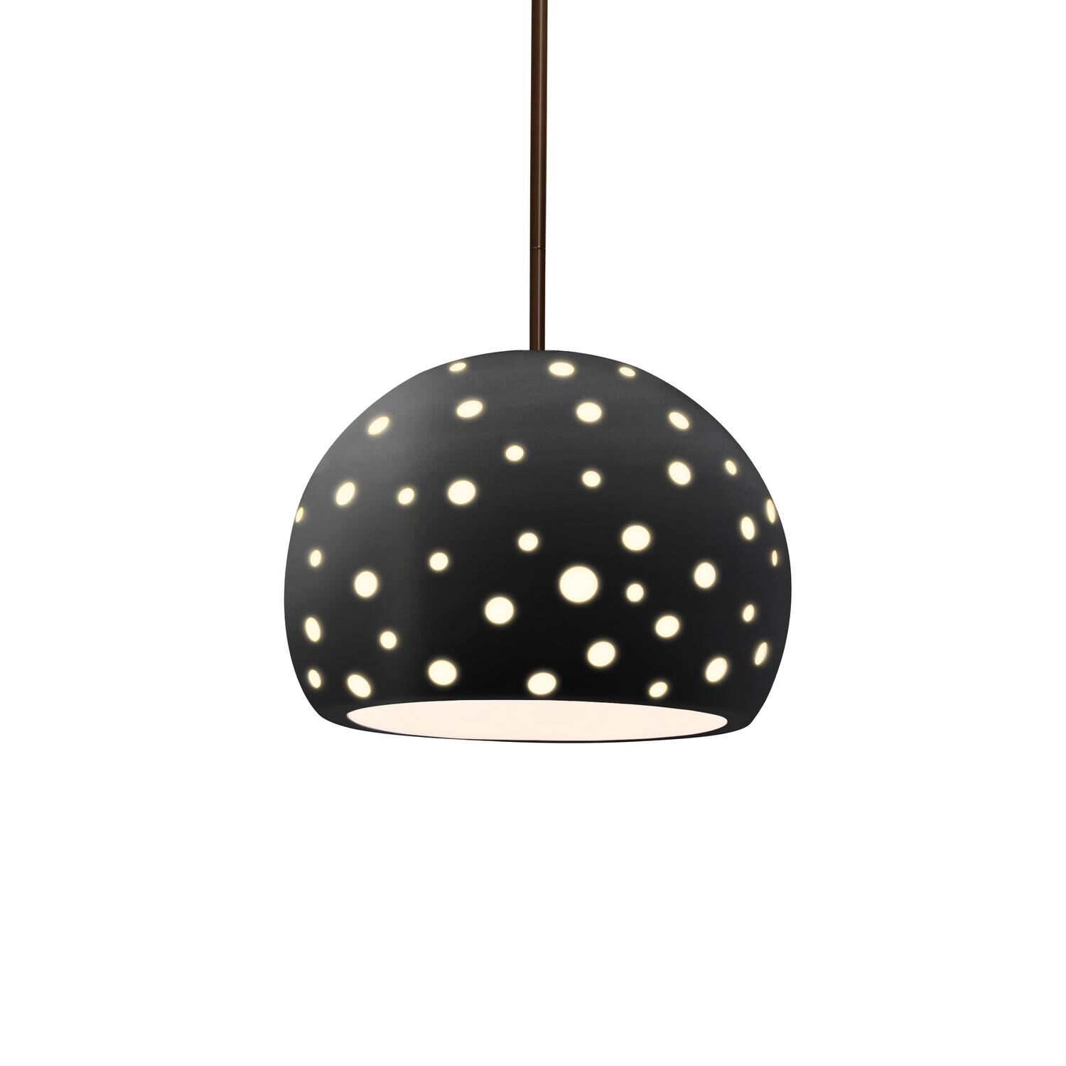 Perforated Globe 10 Inch Large Pendant by Justice Design Group