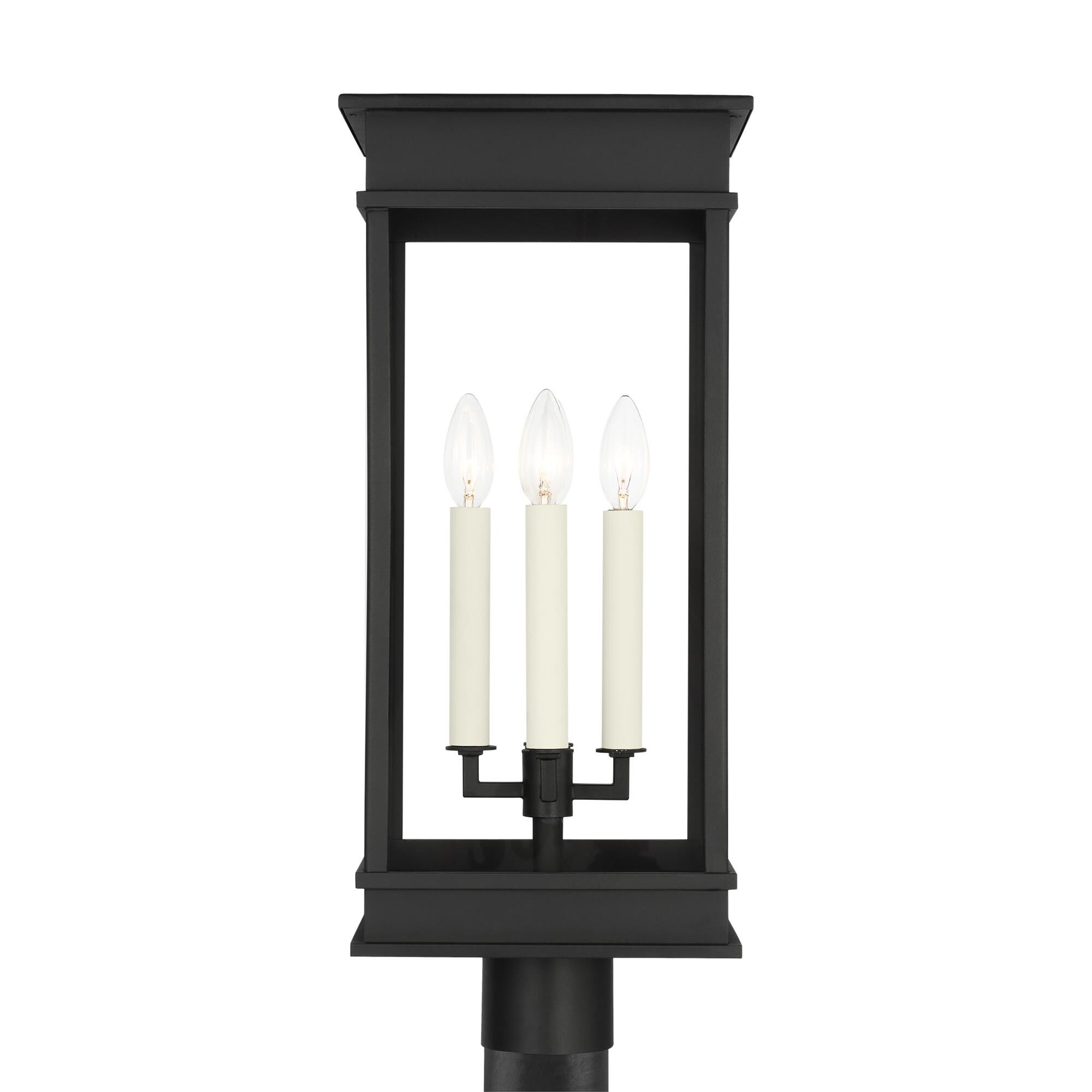 Shown in Textured Black finish and Clear Glass Panels shade