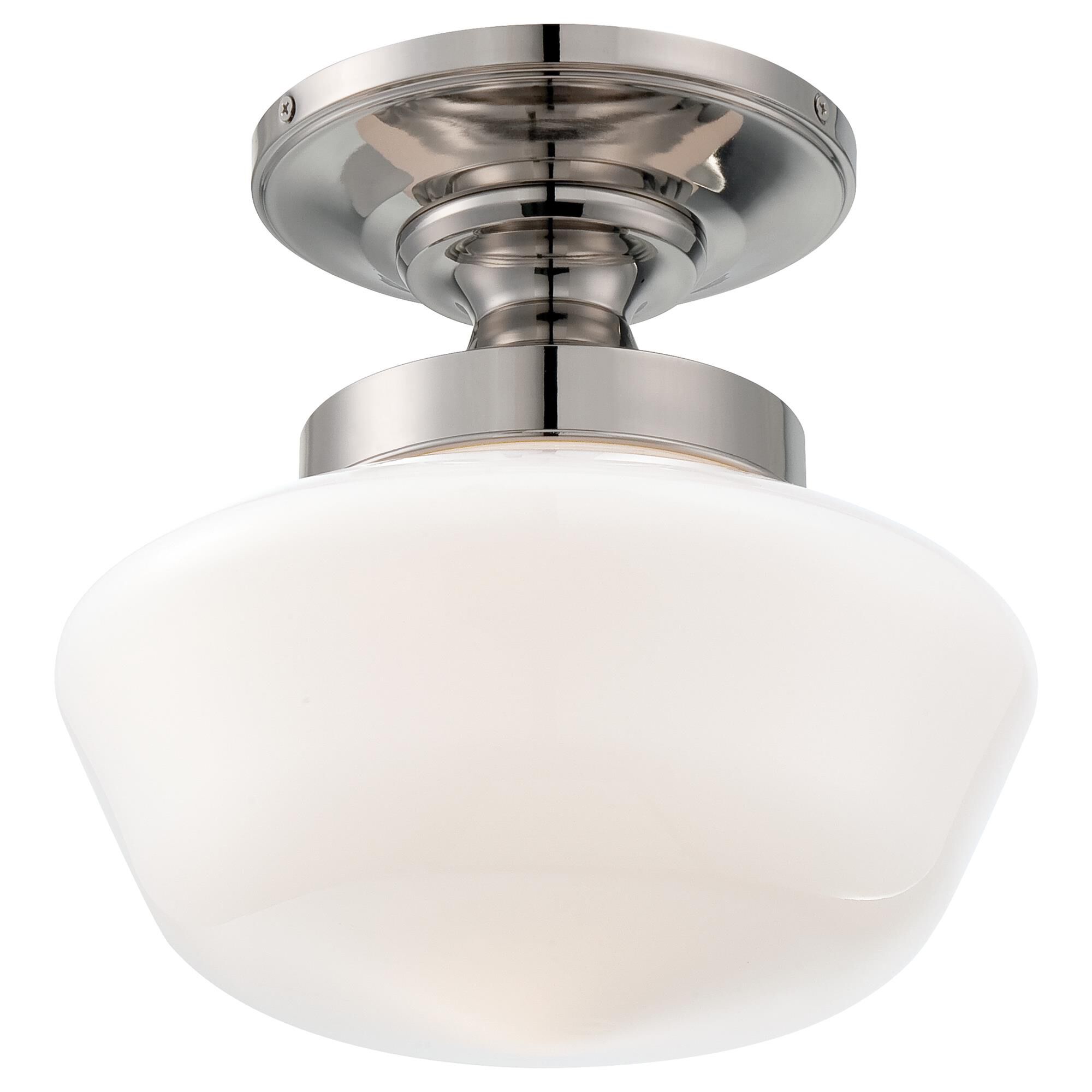 Shown in Polished Nickel finish and Opal glass