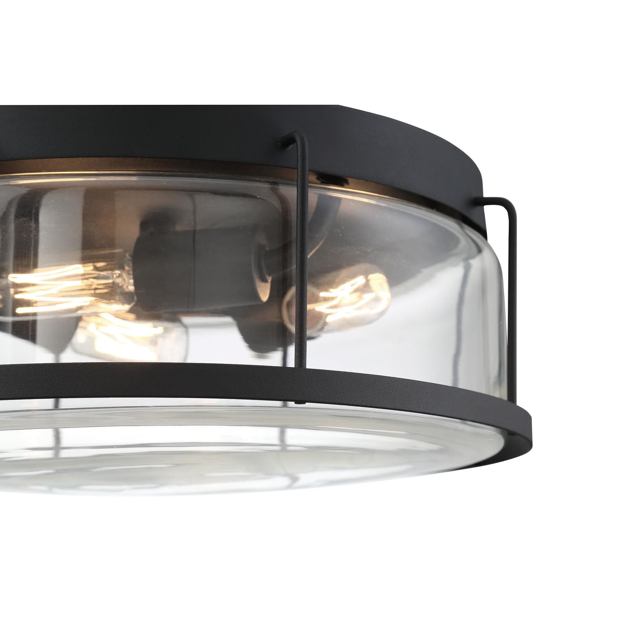 Shown in Earth Black finish and Clear Glass shade