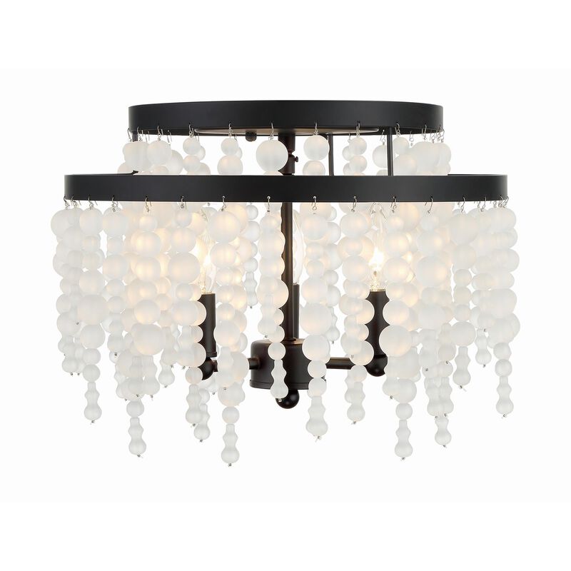 Poppy 15 Inch 3 Light Semi Flush Mount by Crystorama