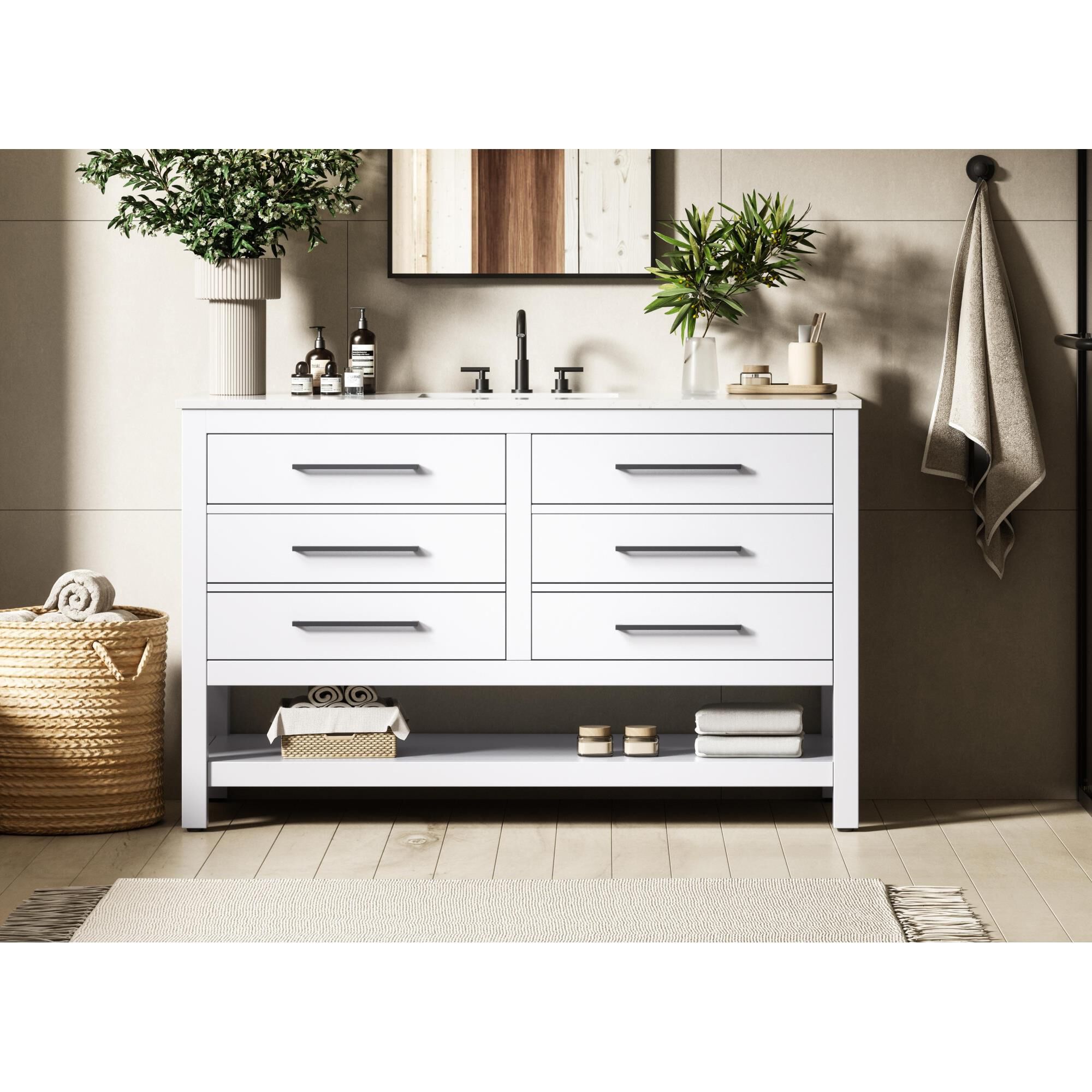 Shown in White finish