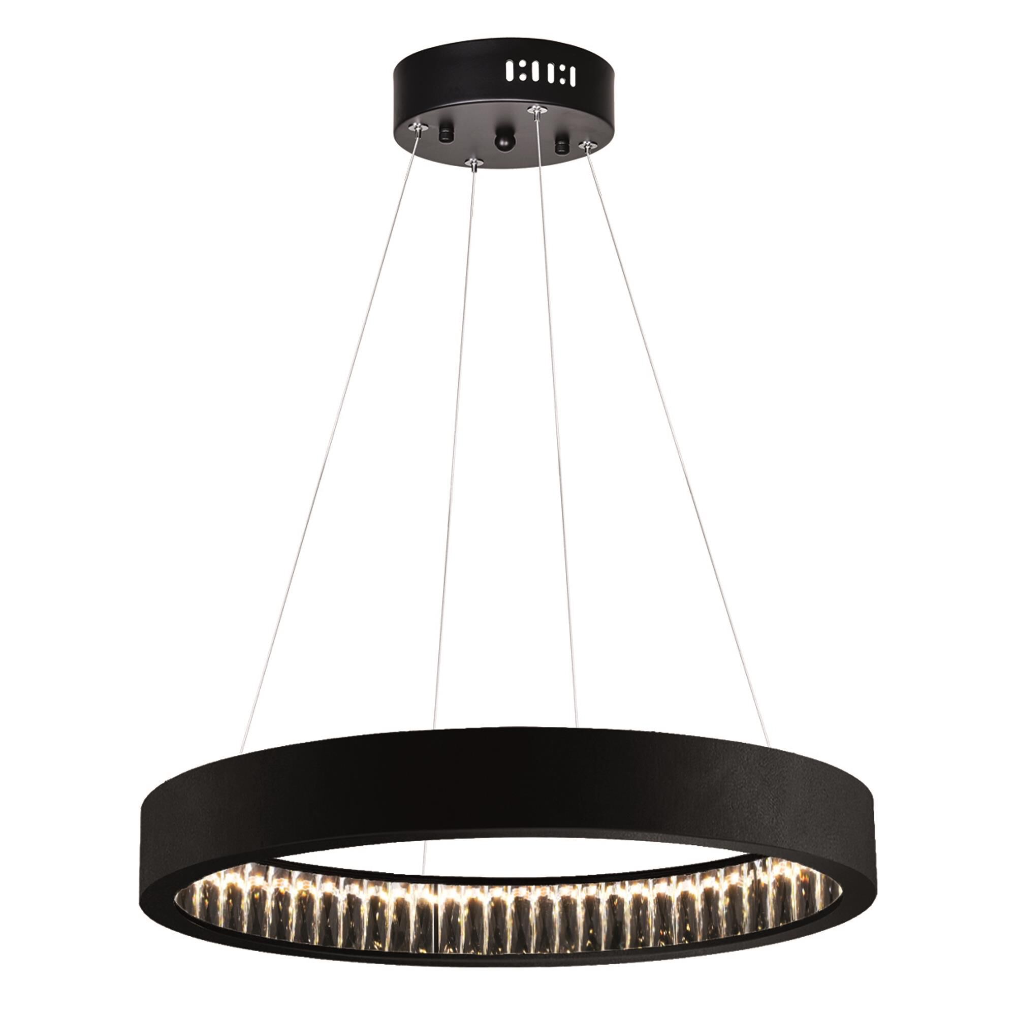 Shown in Matte Black finish and K9 Clear crystal