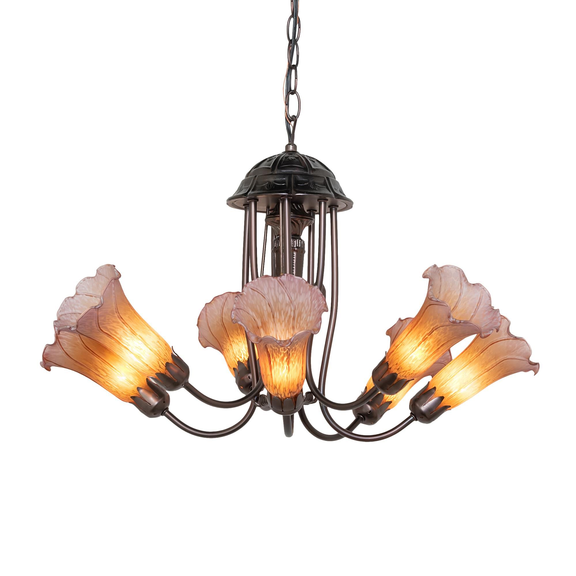 Amber and Purple 24 Inch 7 Light Chandelier by Meyda Lighting
