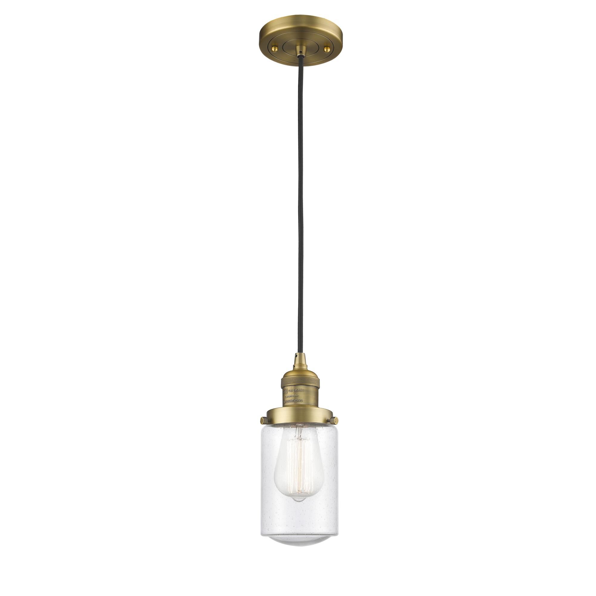Shown in Brushed Brass finish and Schoolhouse glass and Glass shade