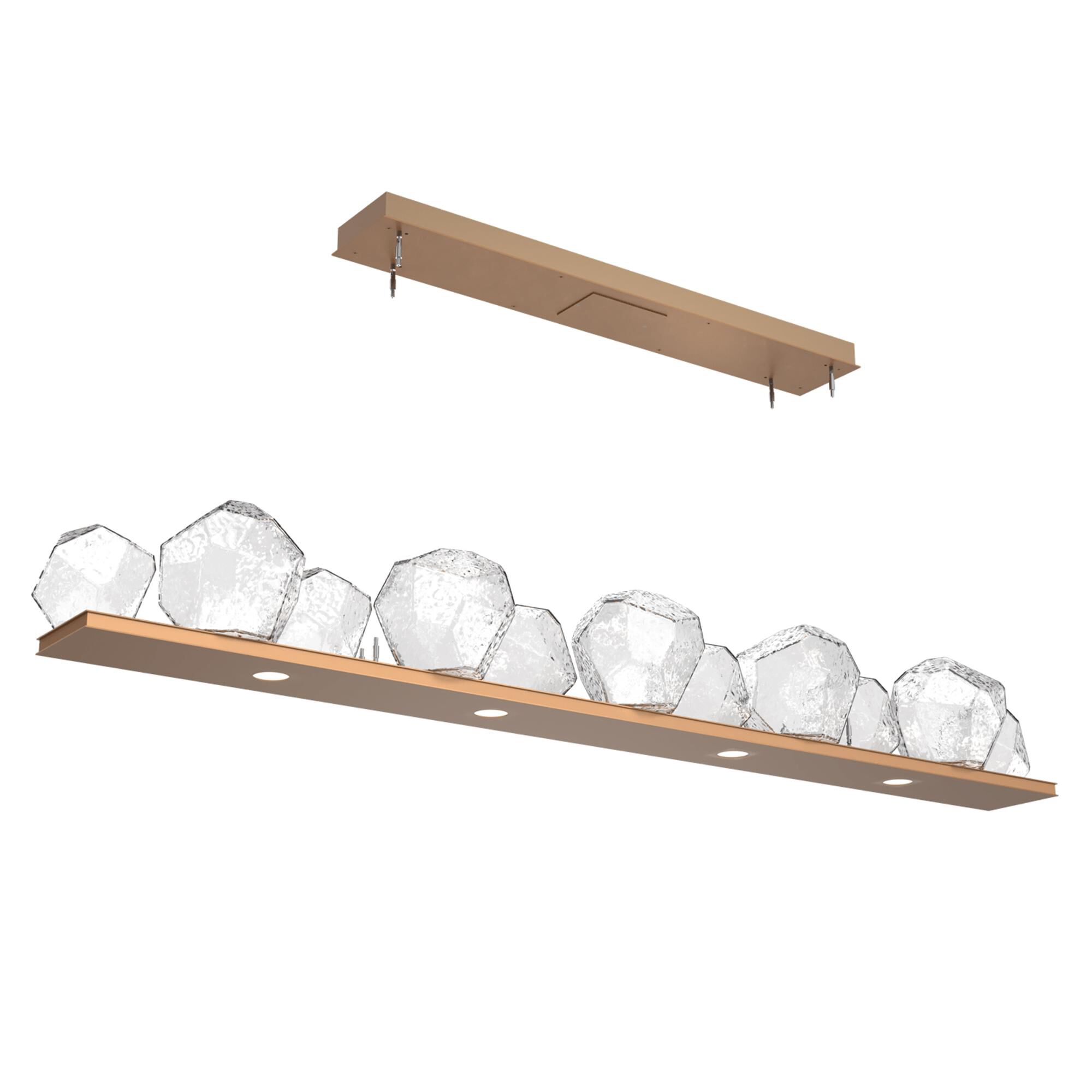 Shown in Novel Brass finish and Clear glass