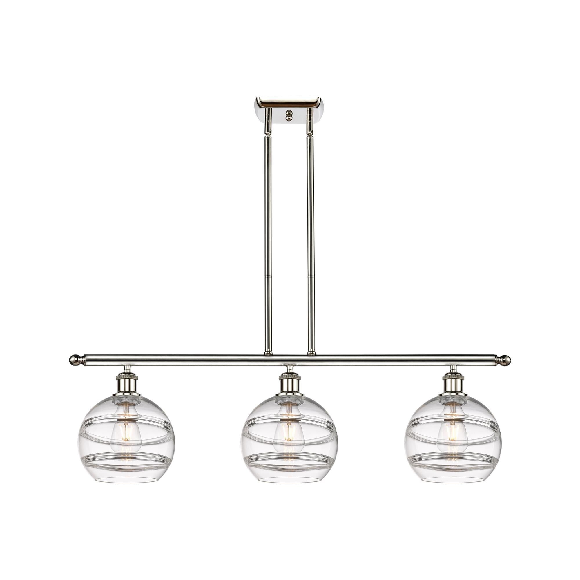 Shown in Polished Nickel finish and Clear glass