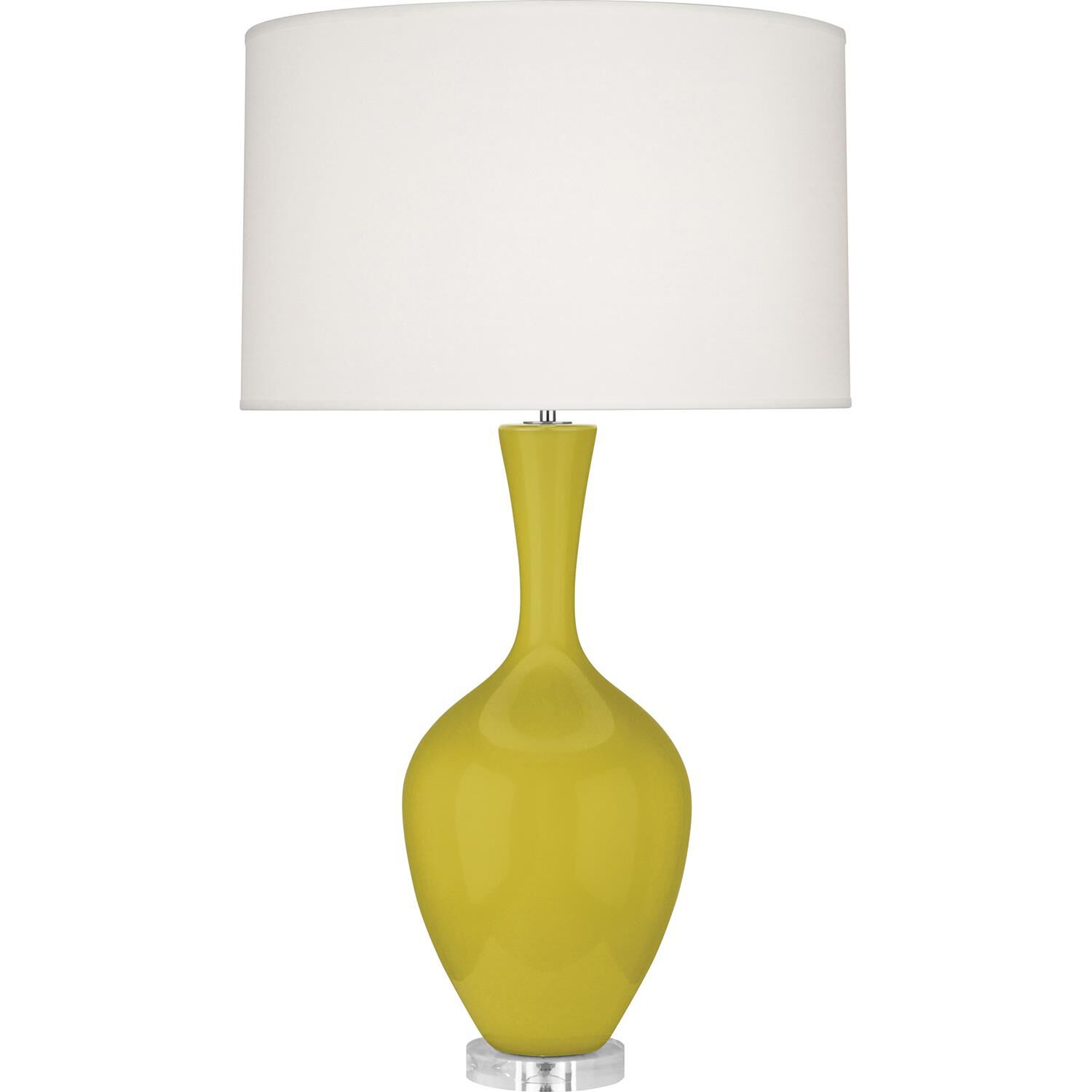 Shown in Citron Glazed Ceramic finish and Fondine Fabric shade