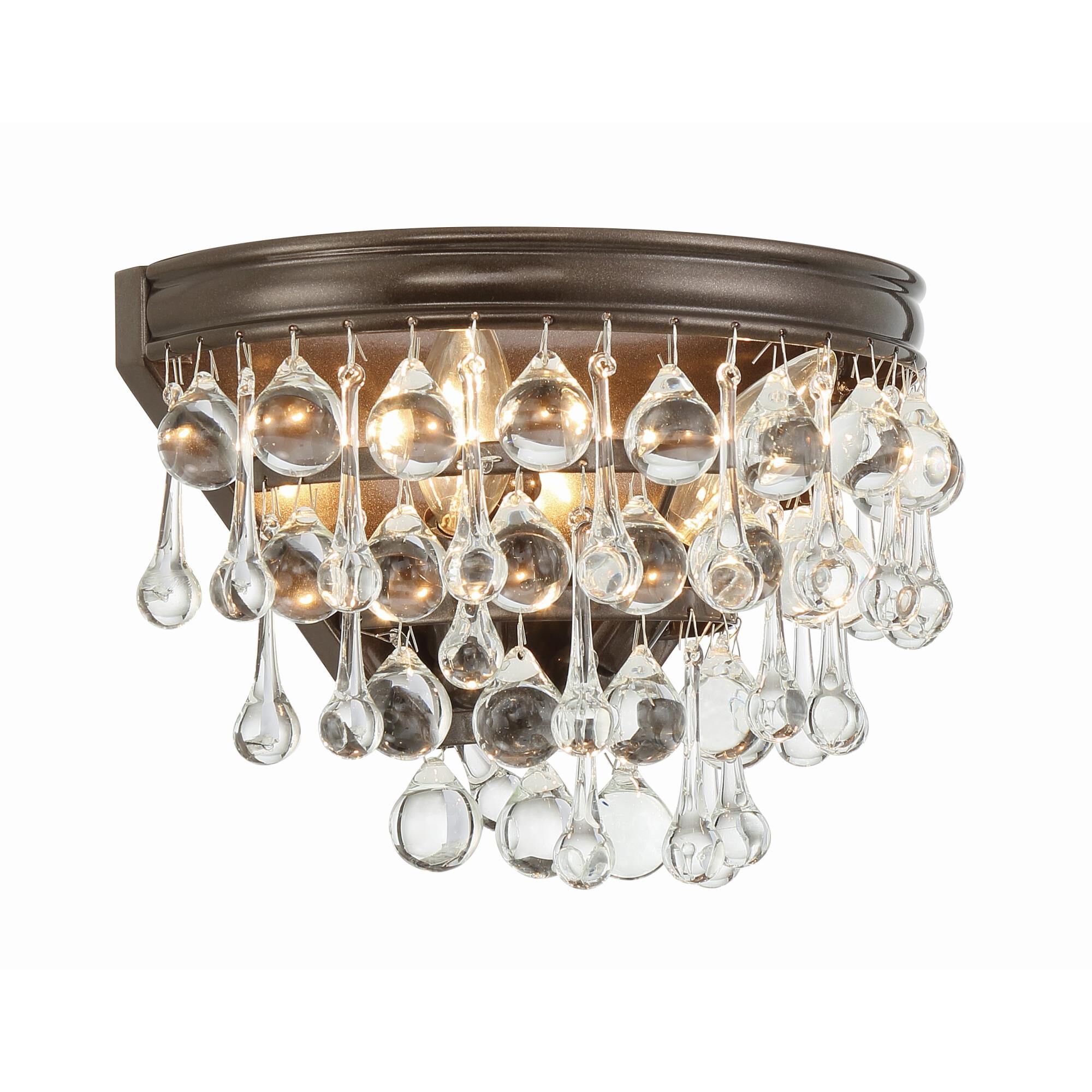 Shown in Vibrant Bronze finish and Clear Glass Drops crystal