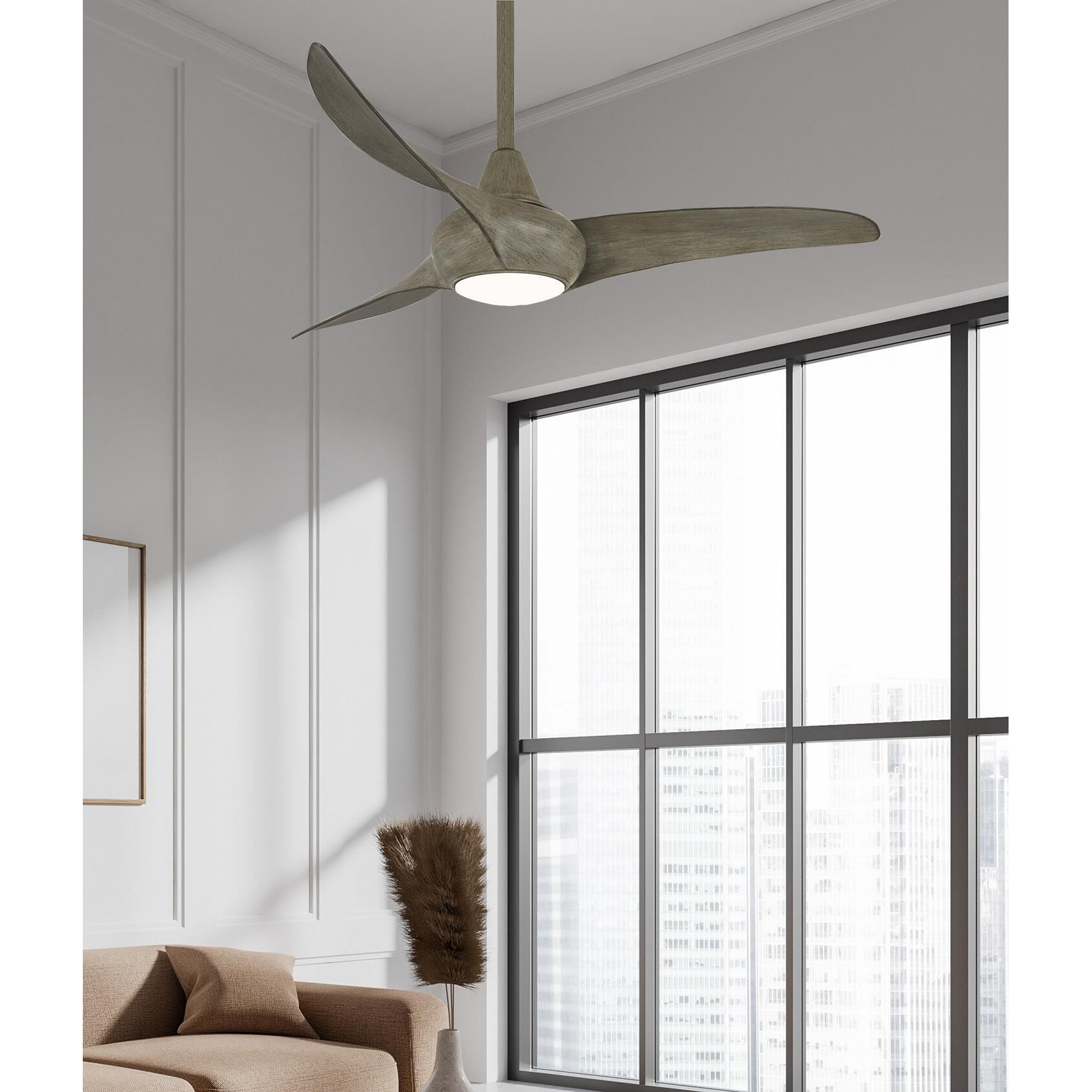 Shown in Driftwood finish and Frosted White glass