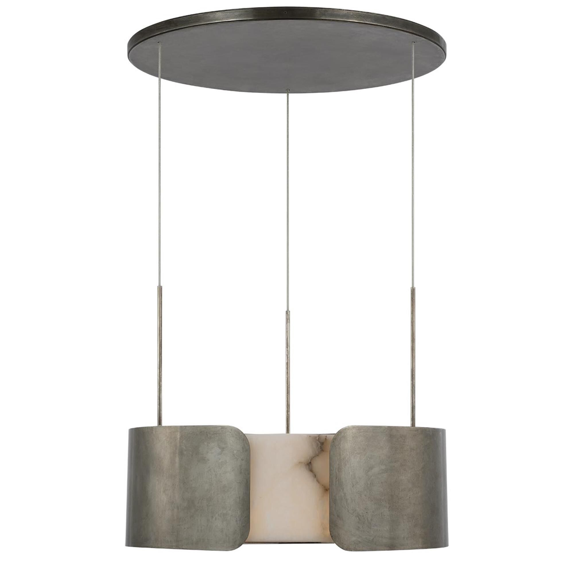 Shown in Mottled Pewter finish and Alabaster shade