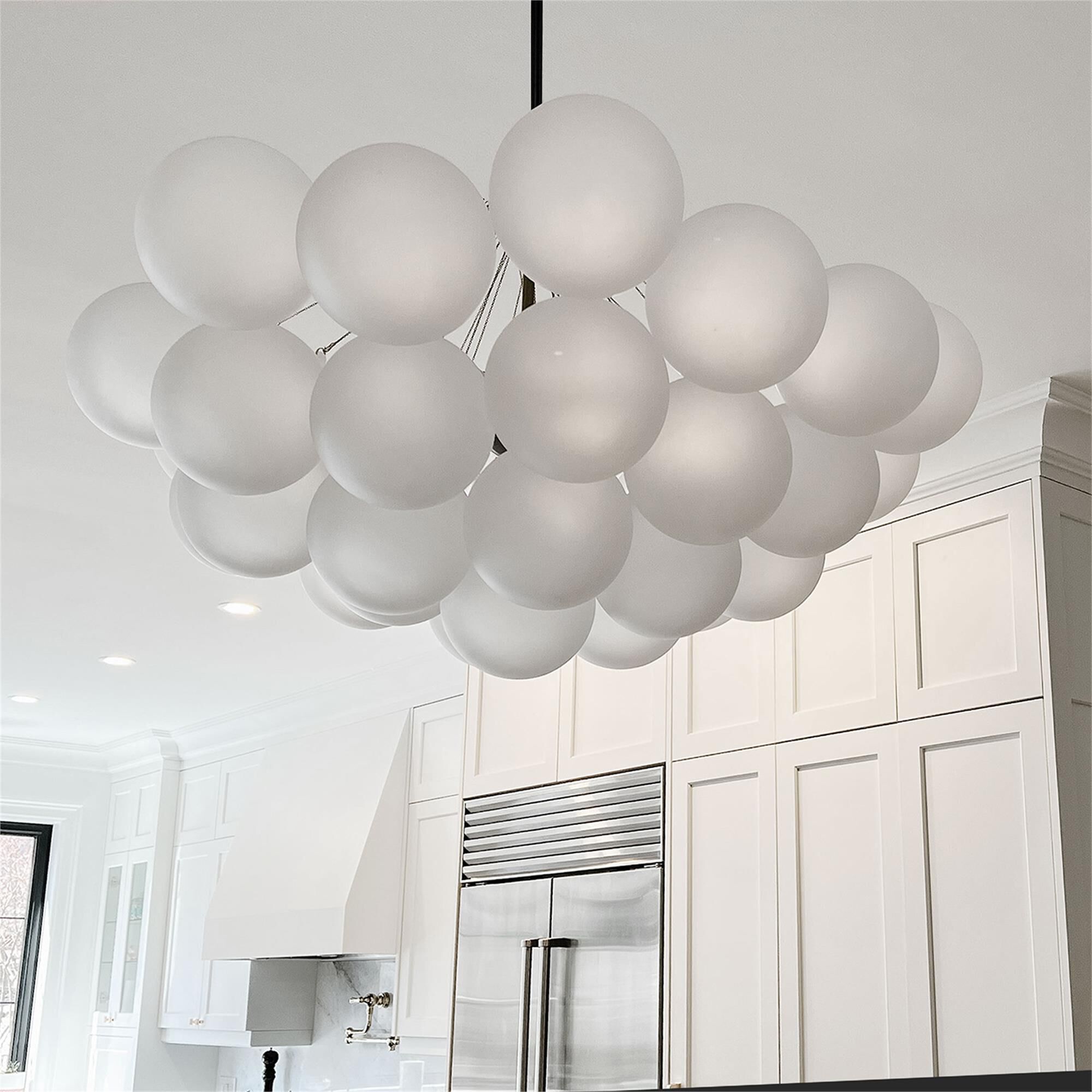 Shown in White and Black finish and White Globe glass