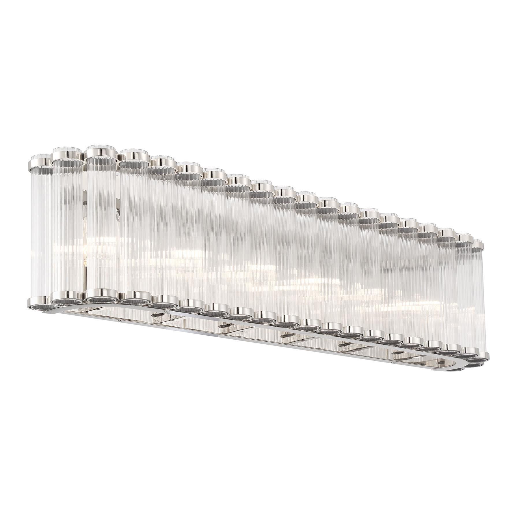 Shown in Polished Nickel finish and Ribbed glass