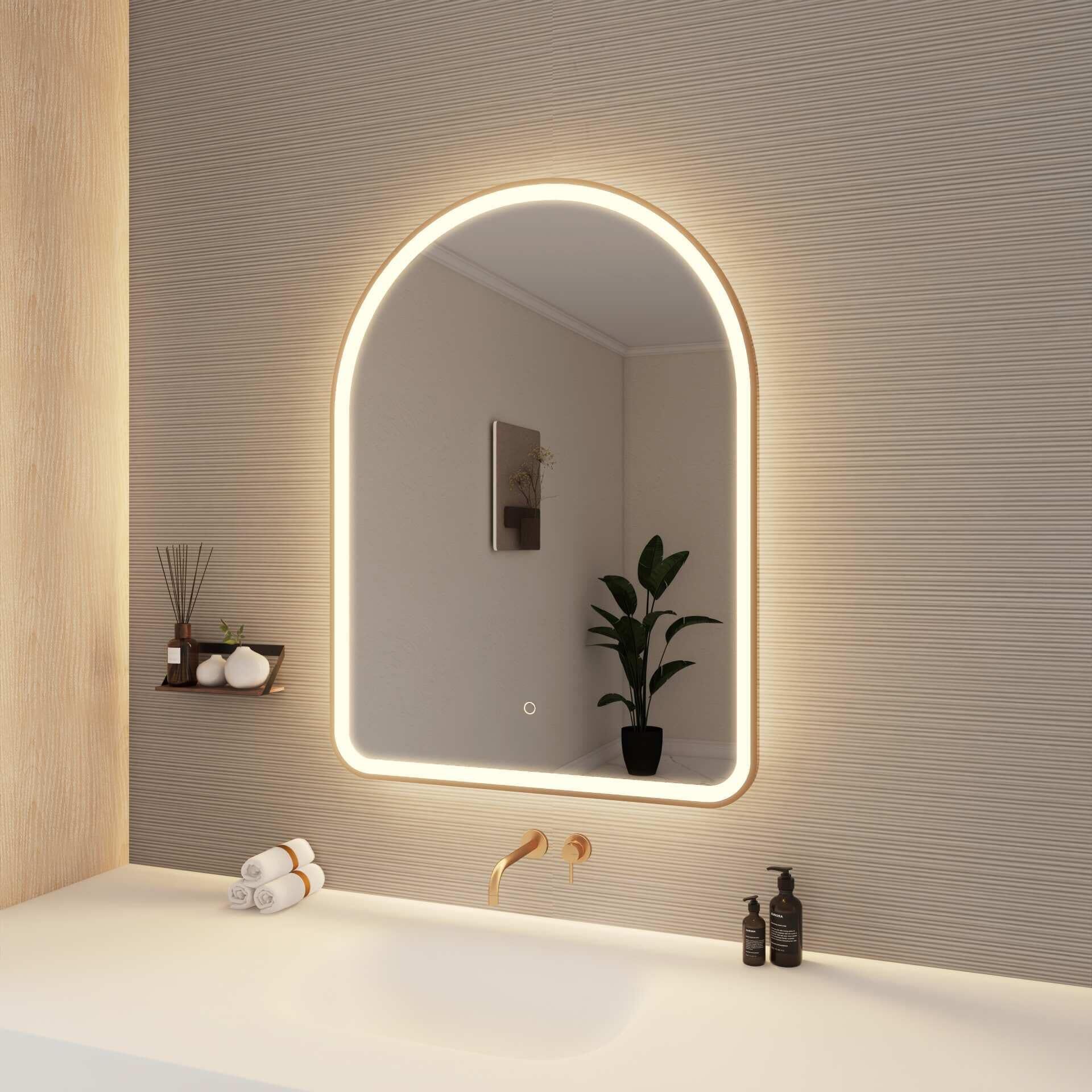 Harmoni 40 Inch Arched LED Lighted Mirror by Elegant Decor