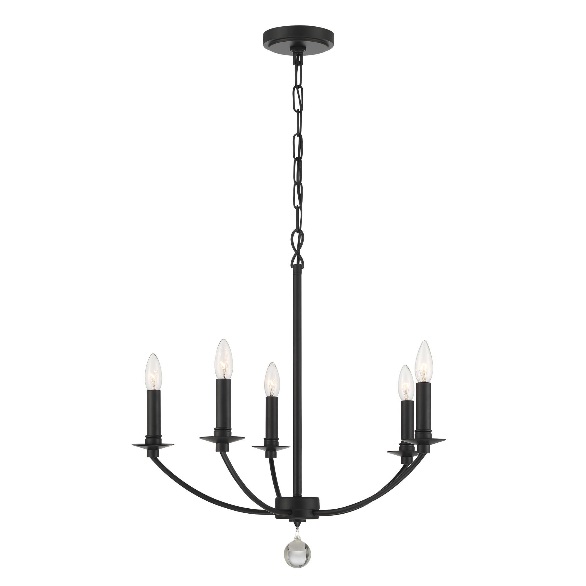 Mila 24 Inch 5 Light Chandelier by Crystorama