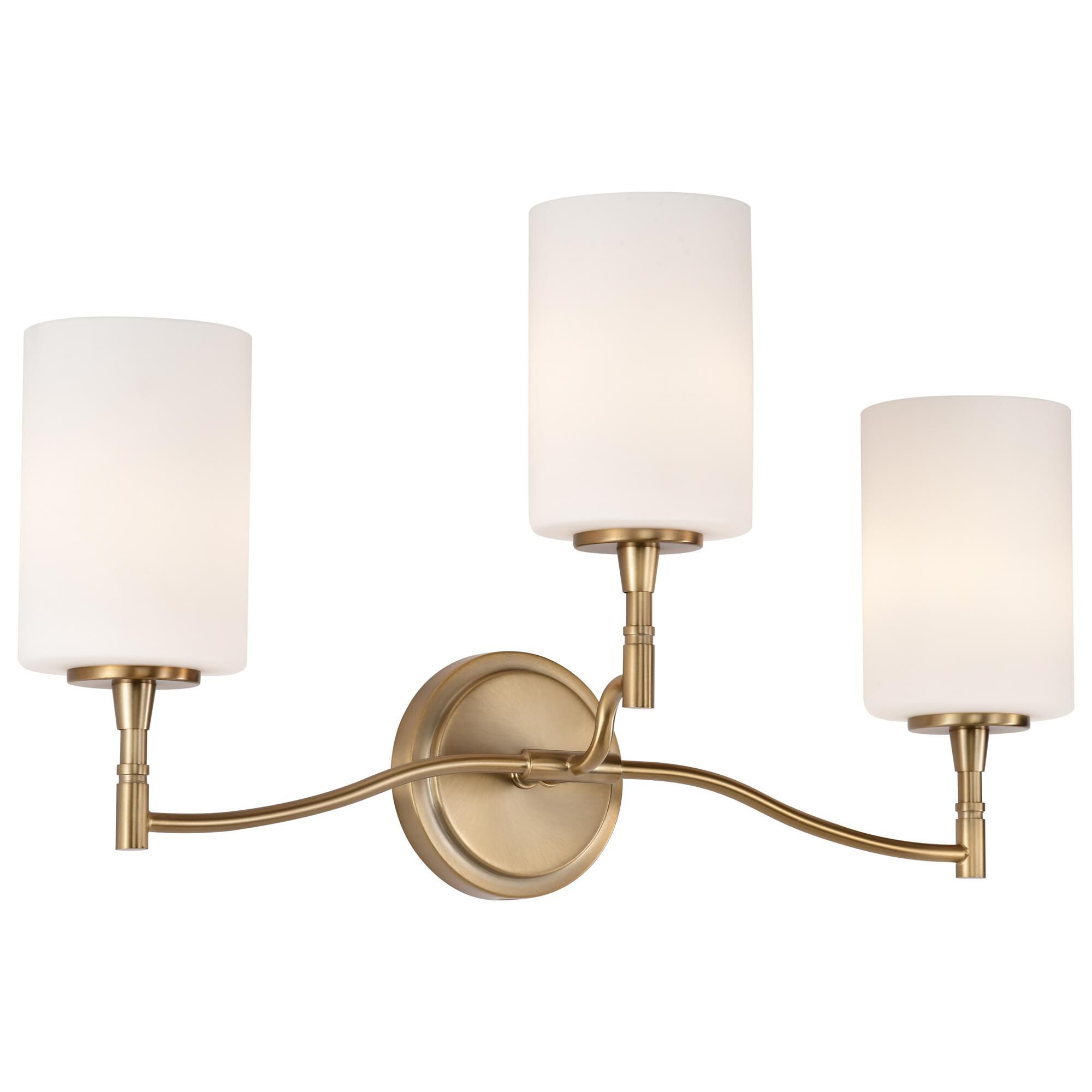 Shown in Burnished Brass finish and White Opal glass