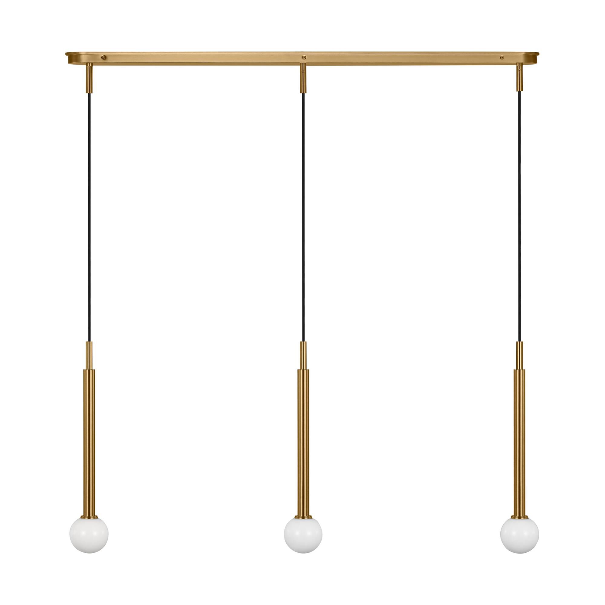 Shown in Burnished Brass finish and Milk glass