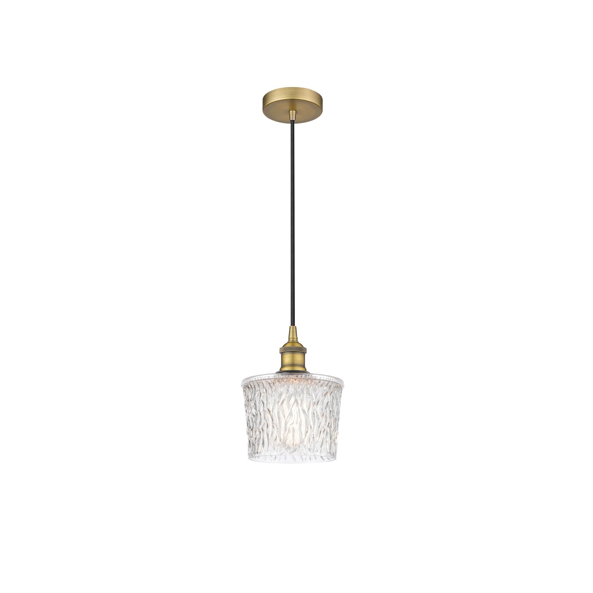 Shown in Brushed Brass finish and Clear Niagra glass