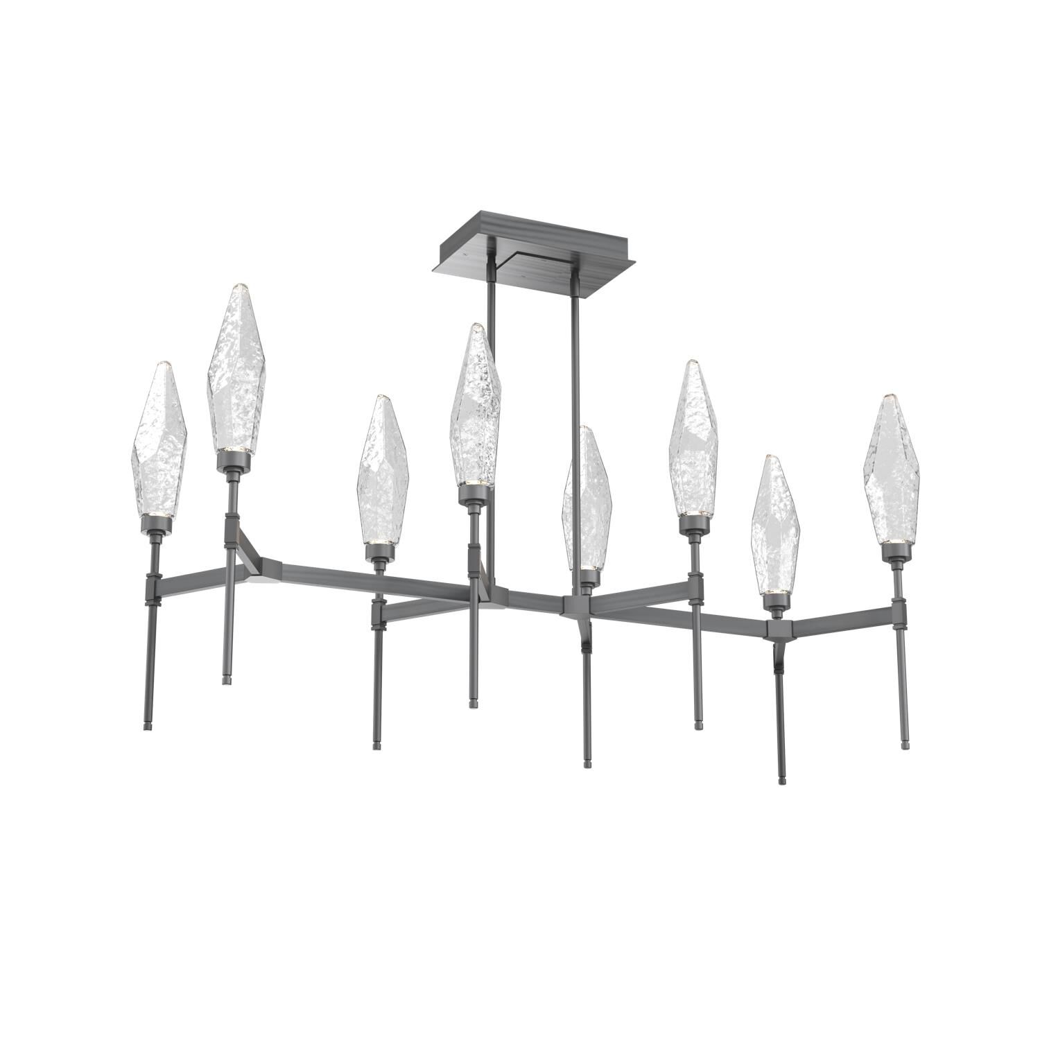 Rock Crystal Linear Suspension Light by Hammerton Studio