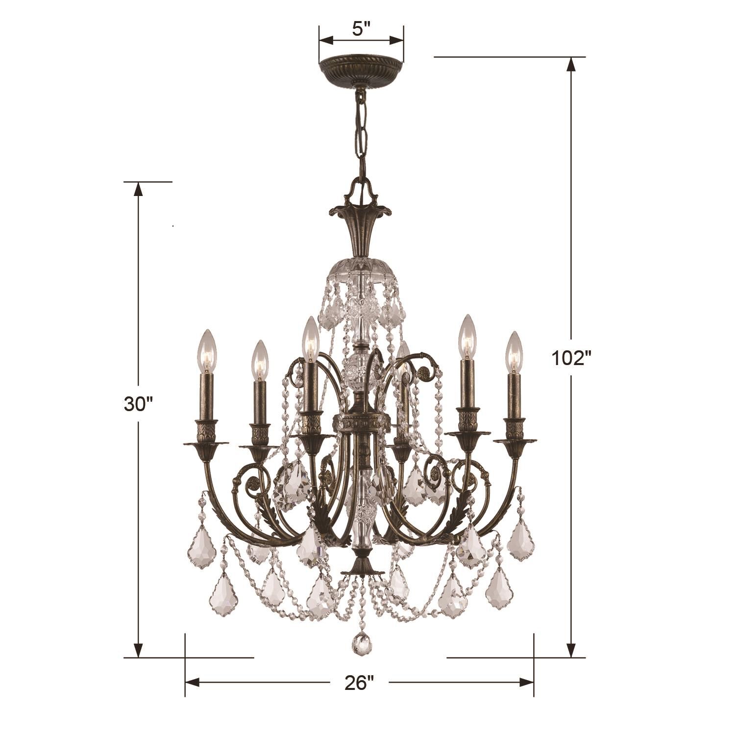 Shown in English Bronze finish and Clear Spectra crystal