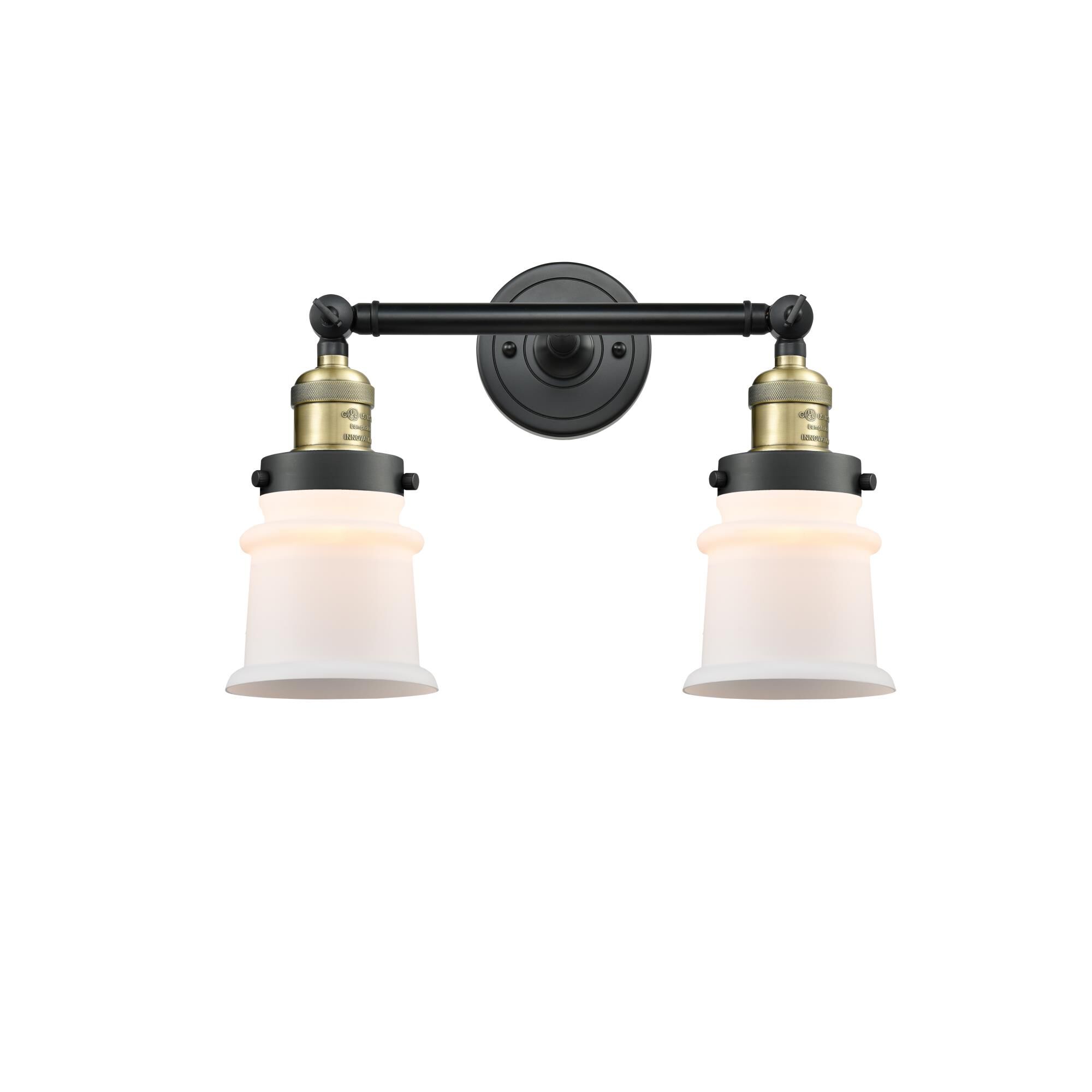 Shown in Black Antique Brass finish and Matte White Cased glass