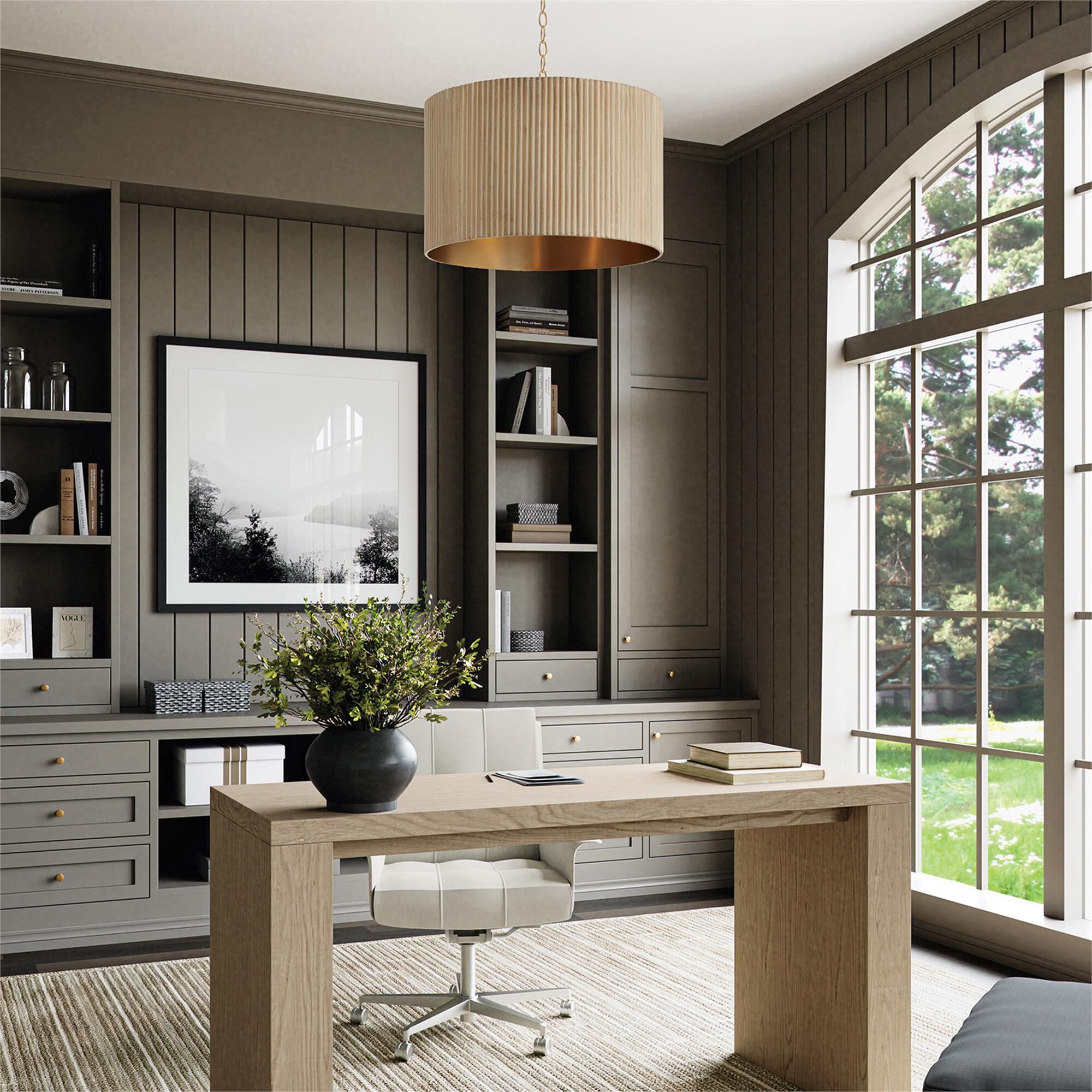 Shown in White Wash and Matte Brass finish