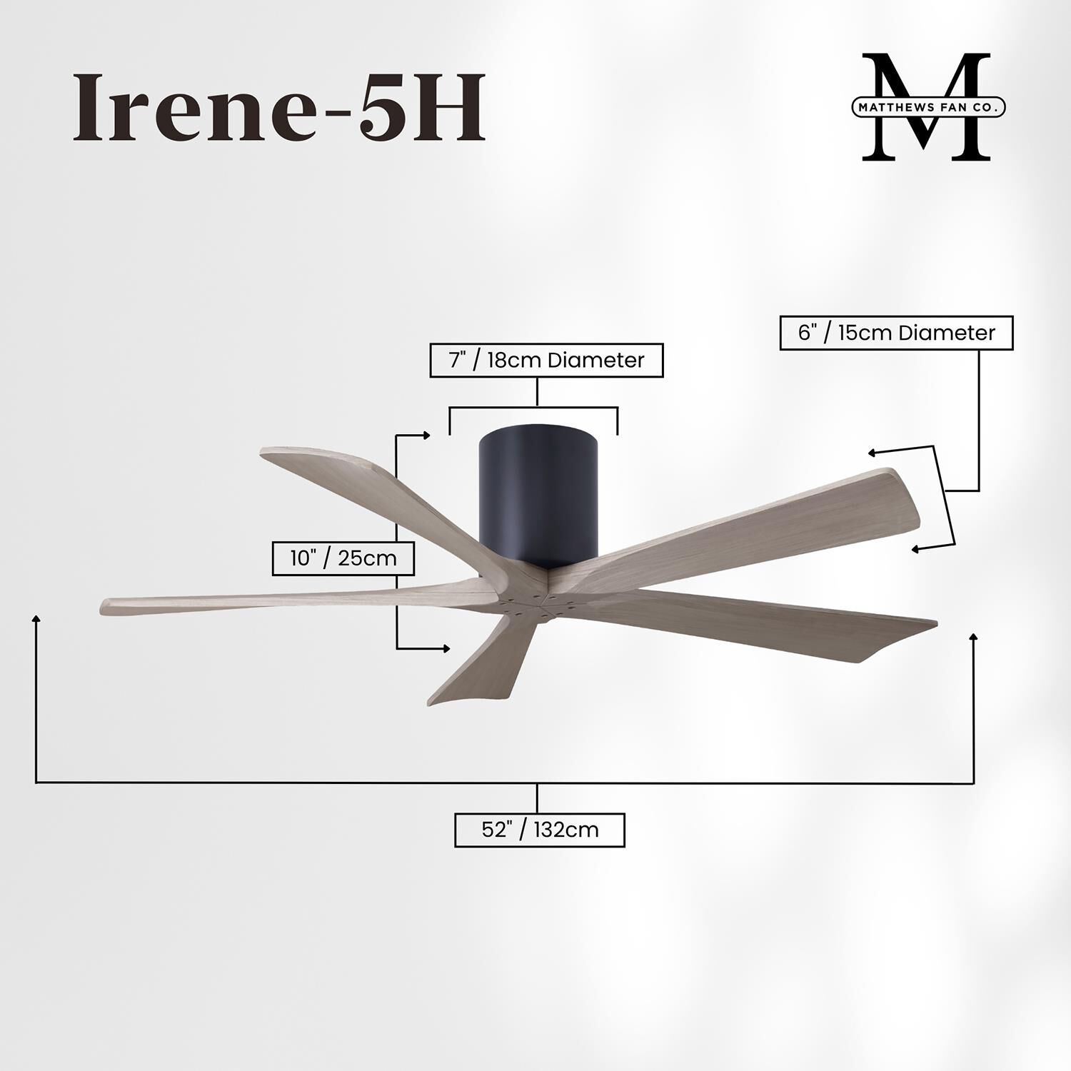 Irene 52 Inch Flush Mount Fan by Matthews Fan Company
