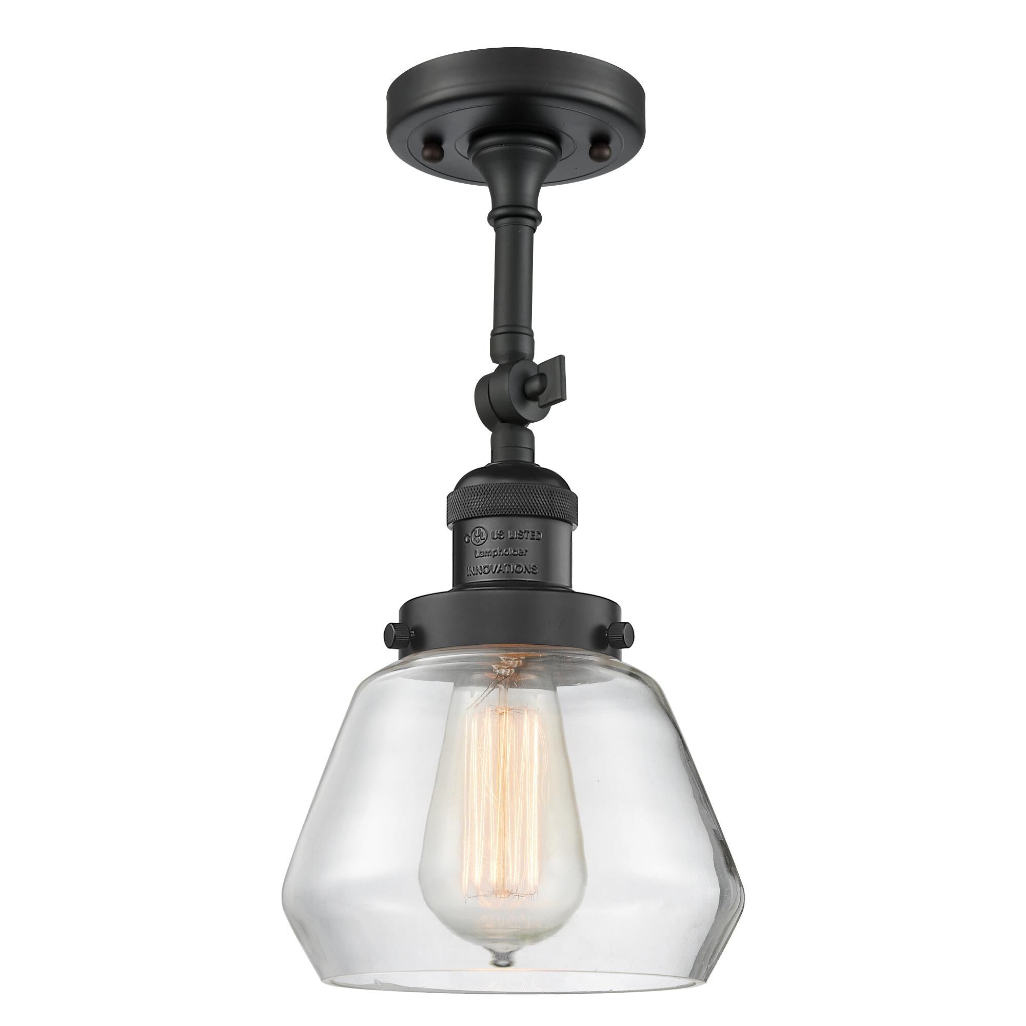 Shown in Matte Black finish and Clear glass