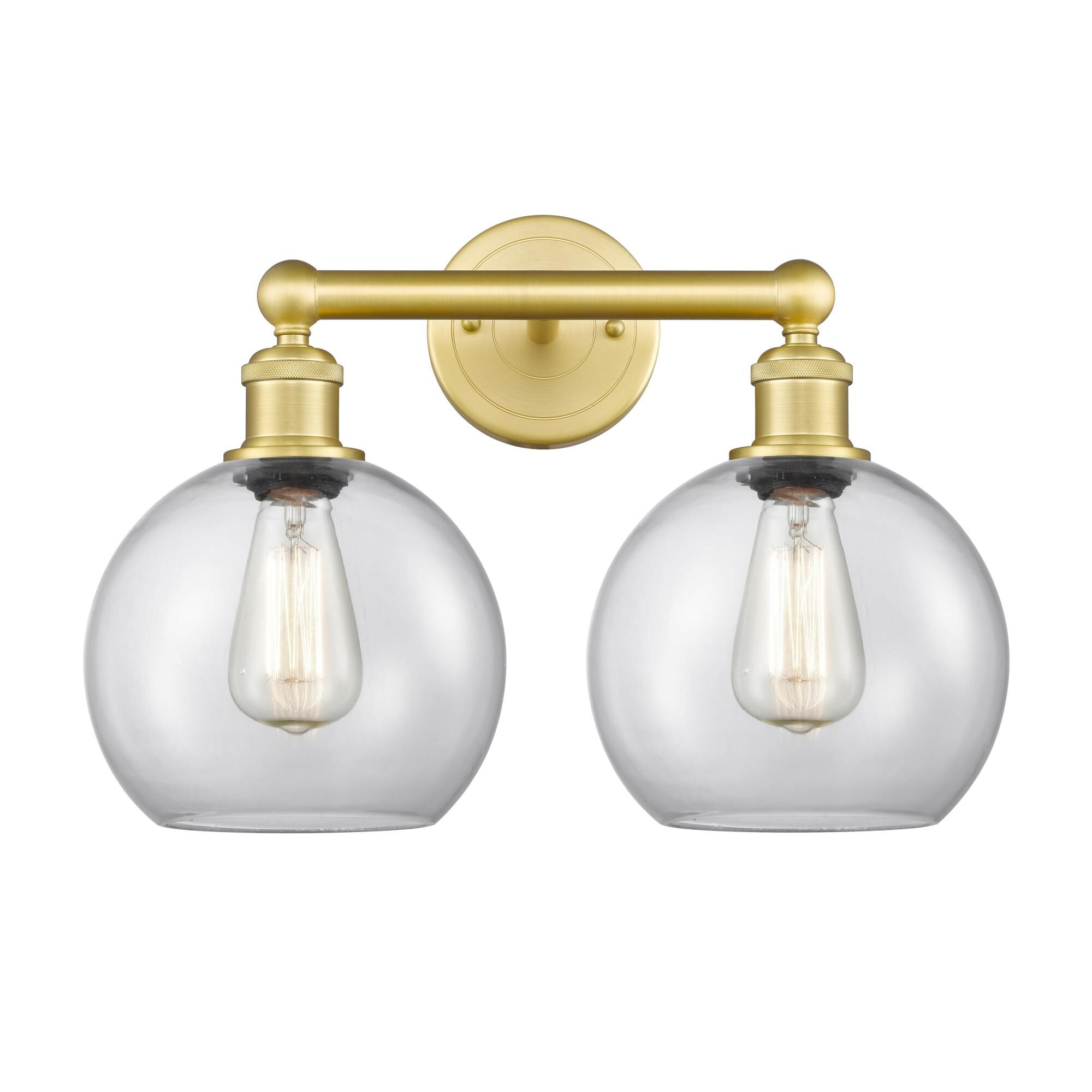 Shown in Satin Gold finish and Clear glass