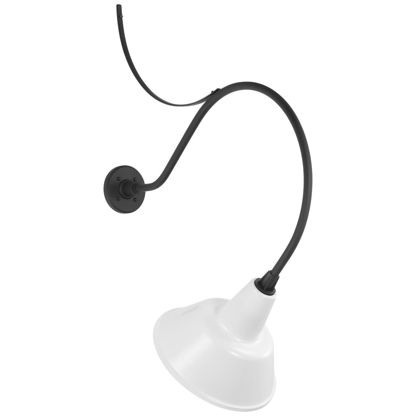 Shown in Matte Black finish and White shade