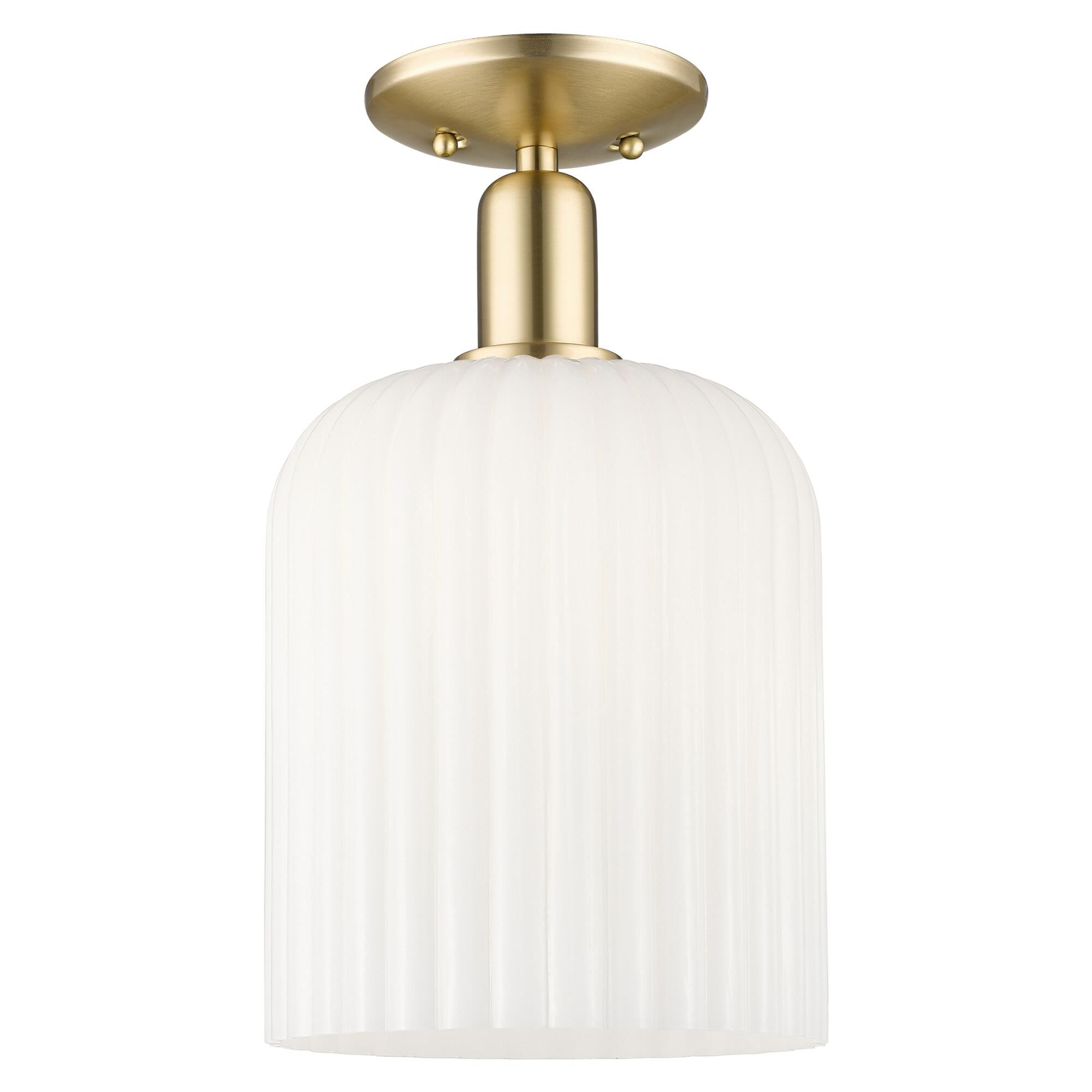 Shown in Champagne Bronze finish and Gloss White glass