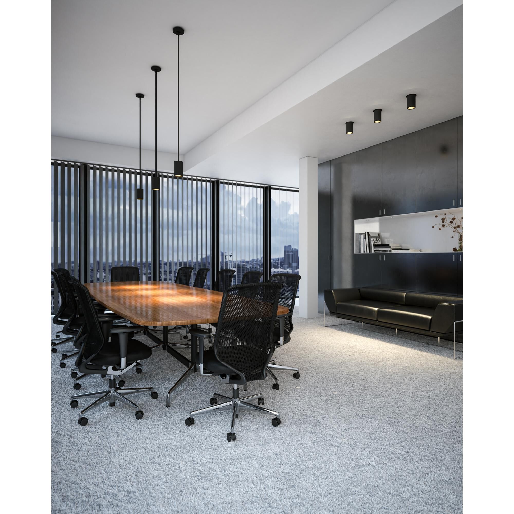 Shown in Black finish and Clear glass