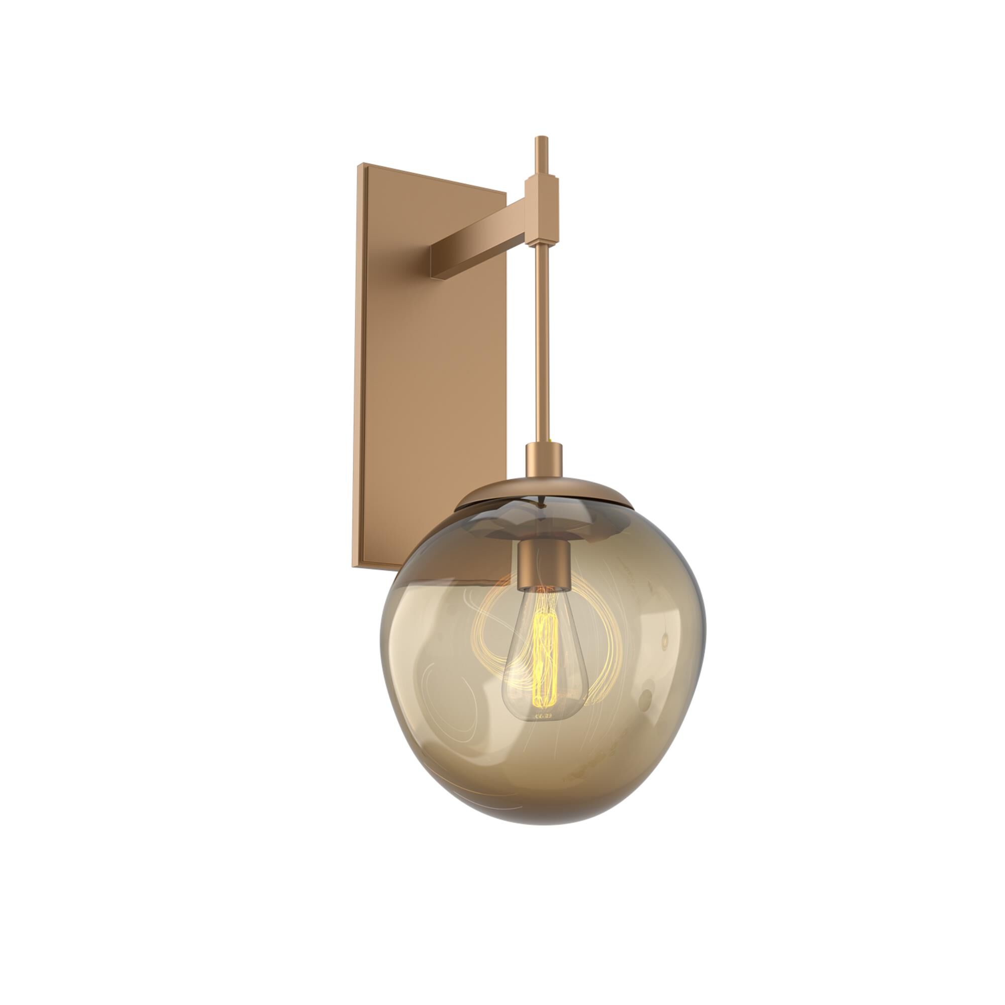 Shown in Novel Brass finish and Bronze Blown glass