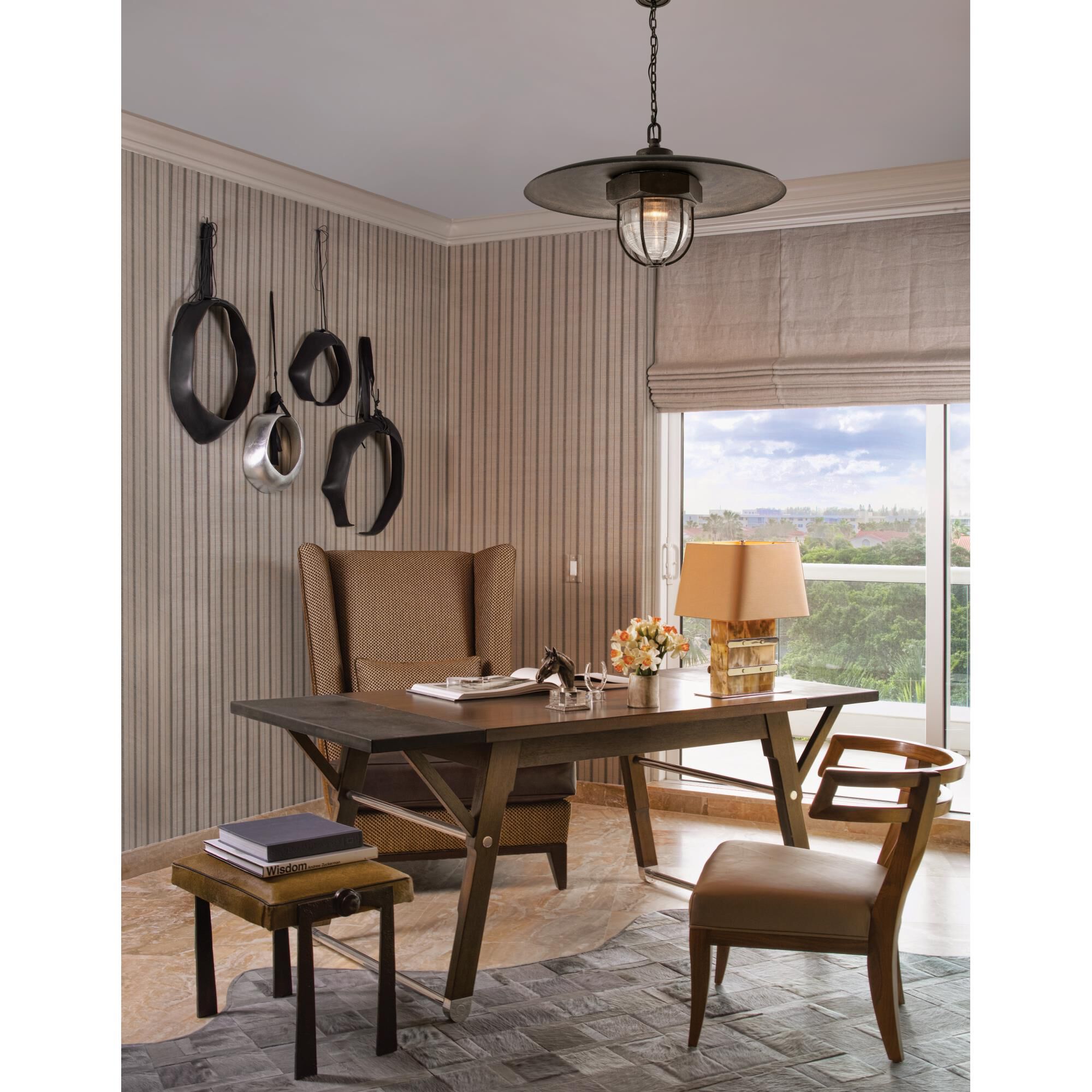 Shown in Aged Silver finish and Clear glass and Pressed Glass shade